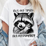 Not My Trash Not My Dumpster Raccoon T-Shirt, White and Natural Tee With Cute Mental Health Sayings