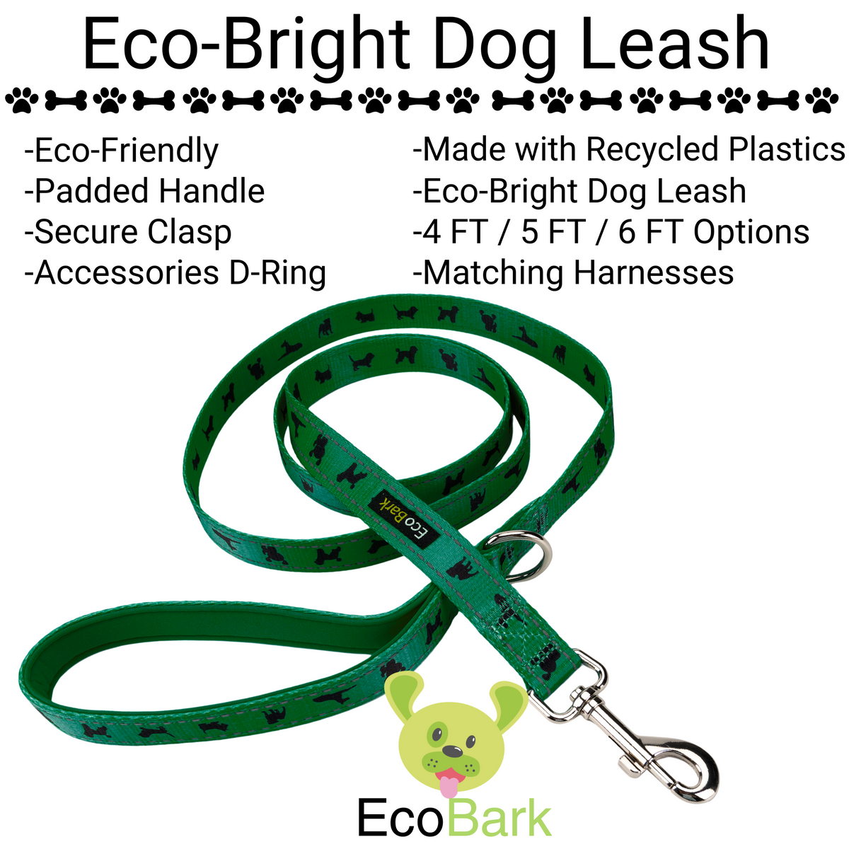 EcoBark – Forest Green Comfort Grip Padded Dog Leash