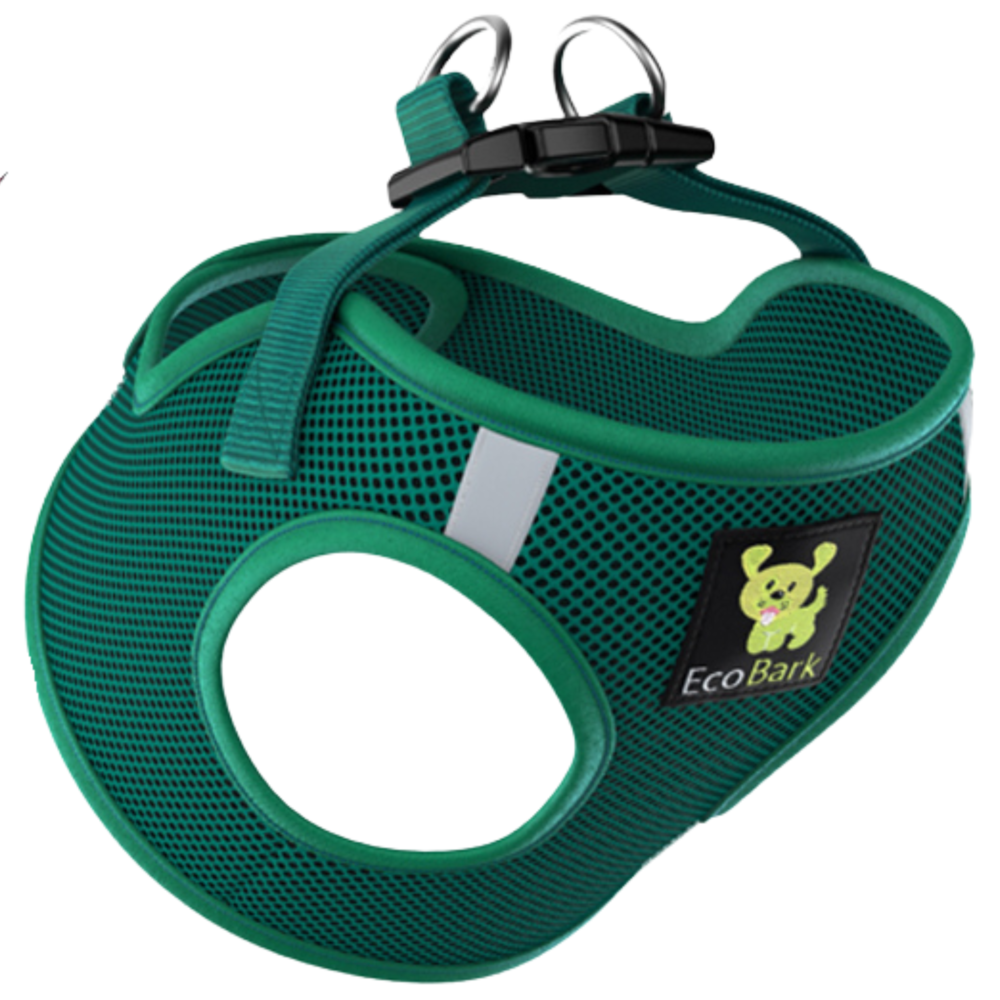 EcoBark Step In Dog Harness - Teacup & Small Breeds- Reflective Soft Mesh Harness for Teacup, Small Dogs and Puppies / Forest Green