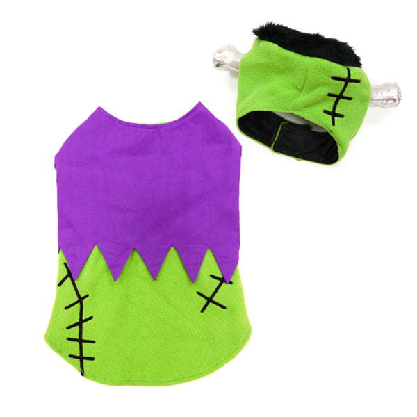 DOGO Frankenstein Dog Costume Hat and Shirt Set