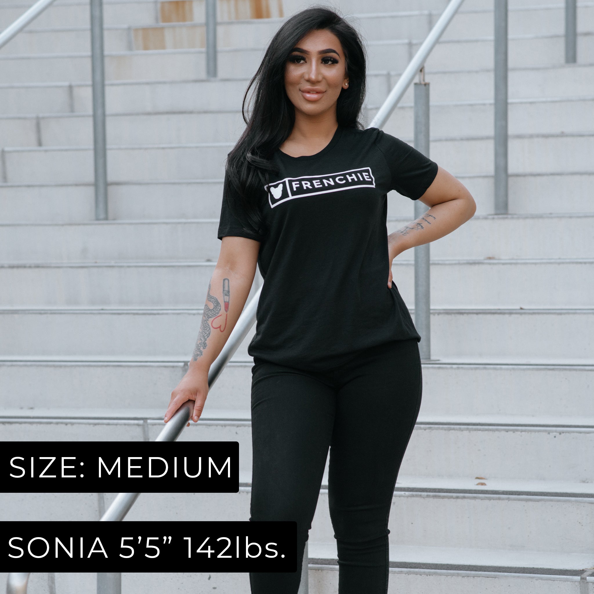 Frenchie Womens Tee - Black