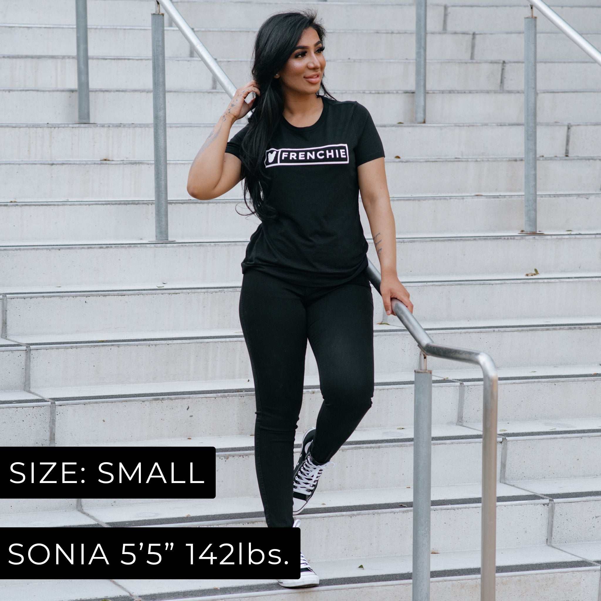 Frenchie Womens Tee - Black