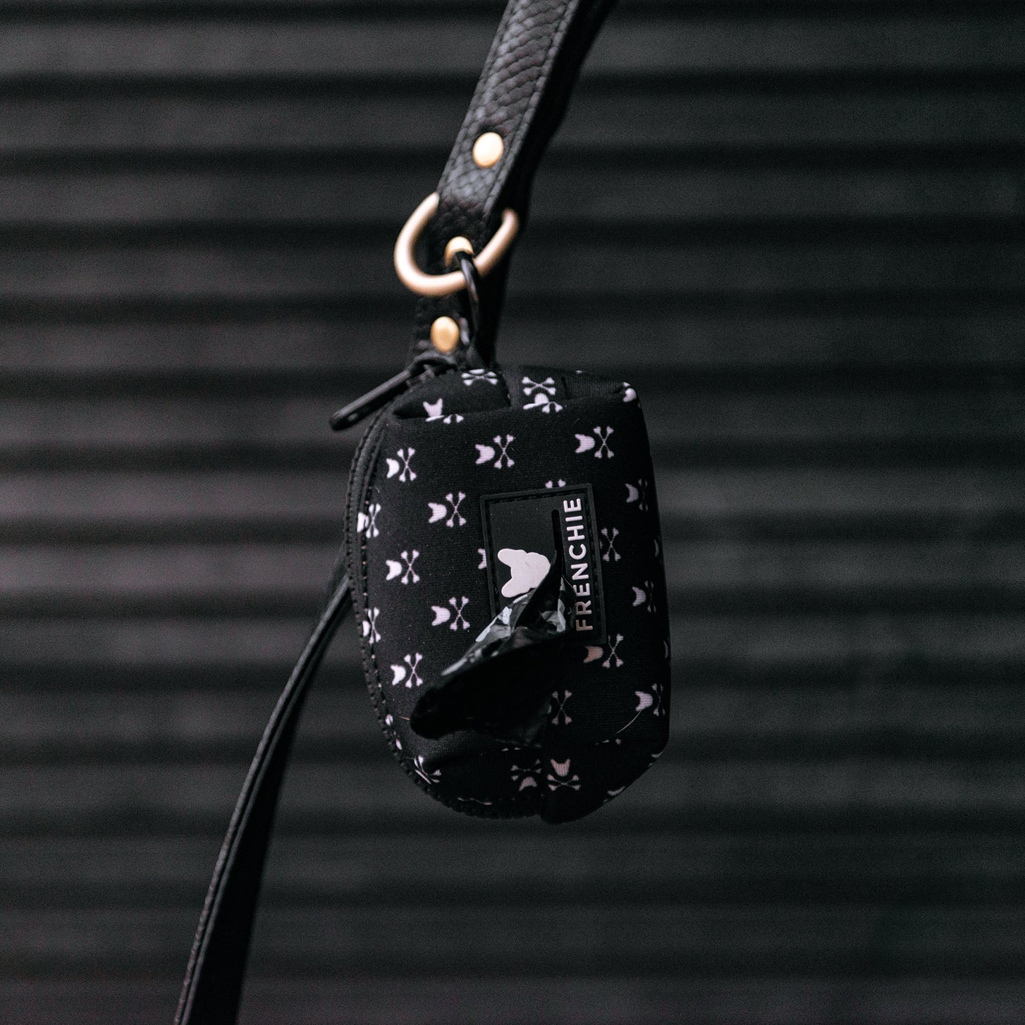 Frenchie Poo Bag Holder- Bad to the Bone