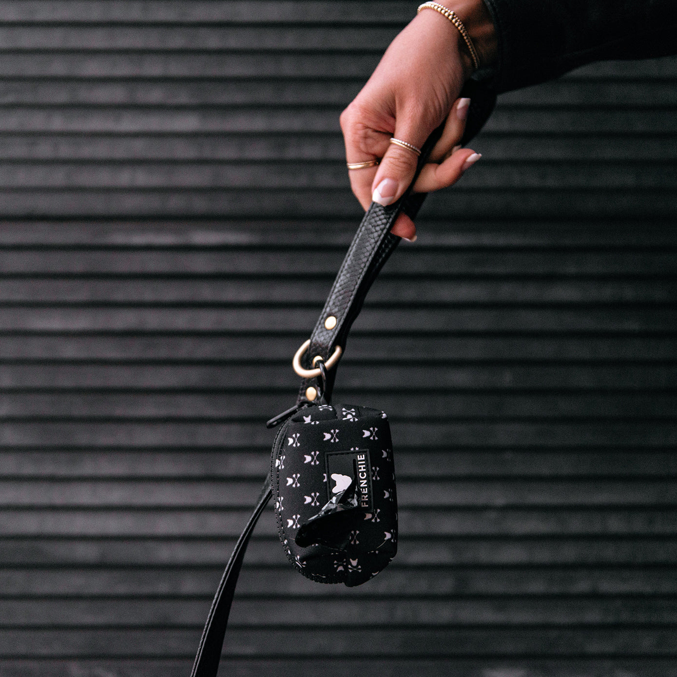 Frenchie Poo Bag Holder- Bad to the Bone