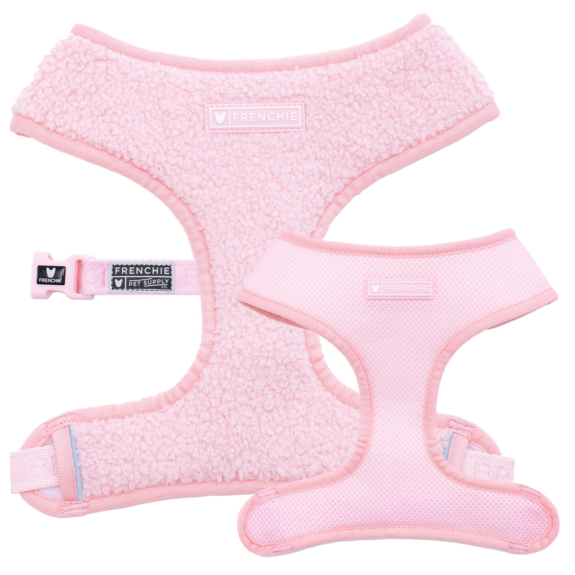 Frenchie Duo Reversible Harness - Teddy Pink