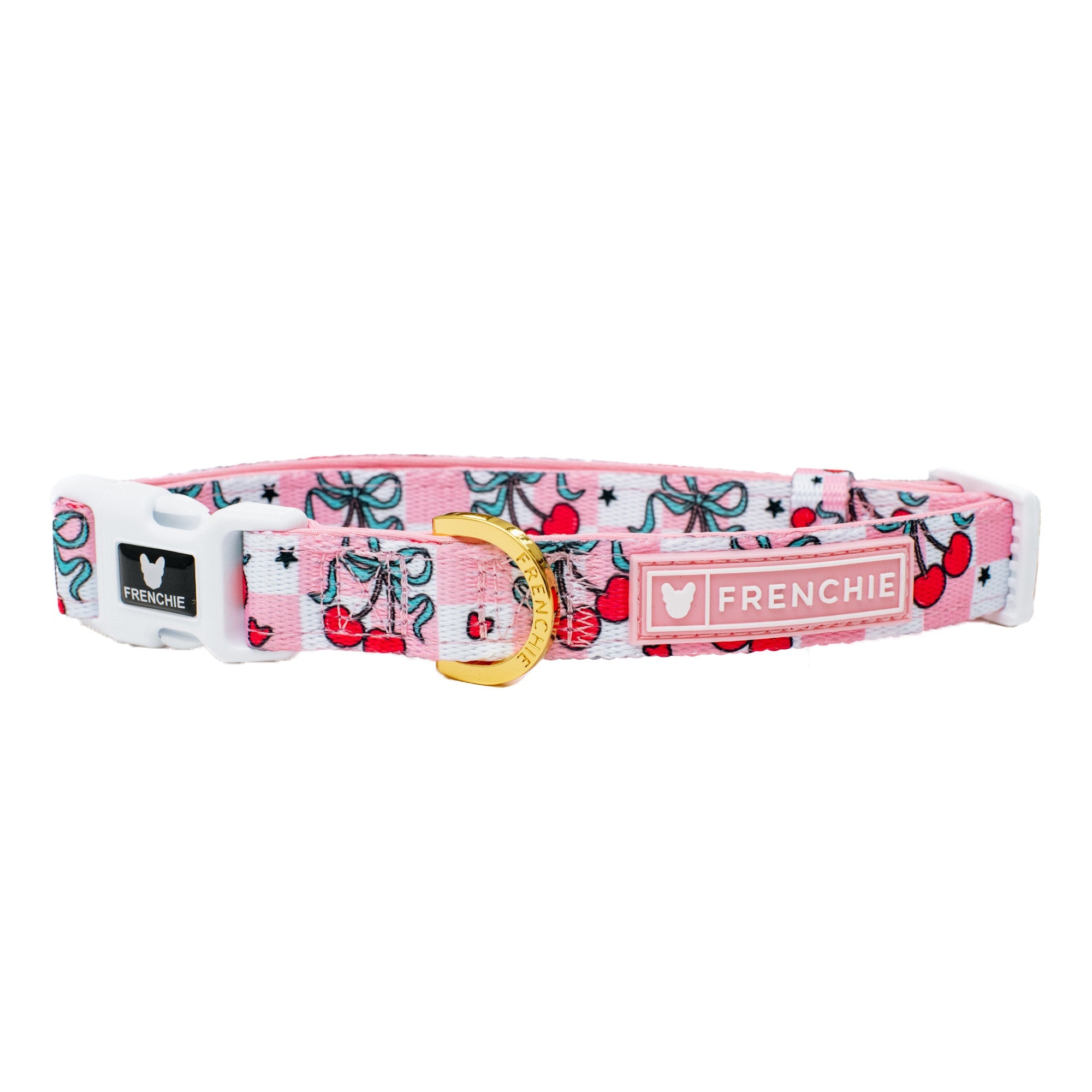 Frenchie Comfort Collar - Cherries Red