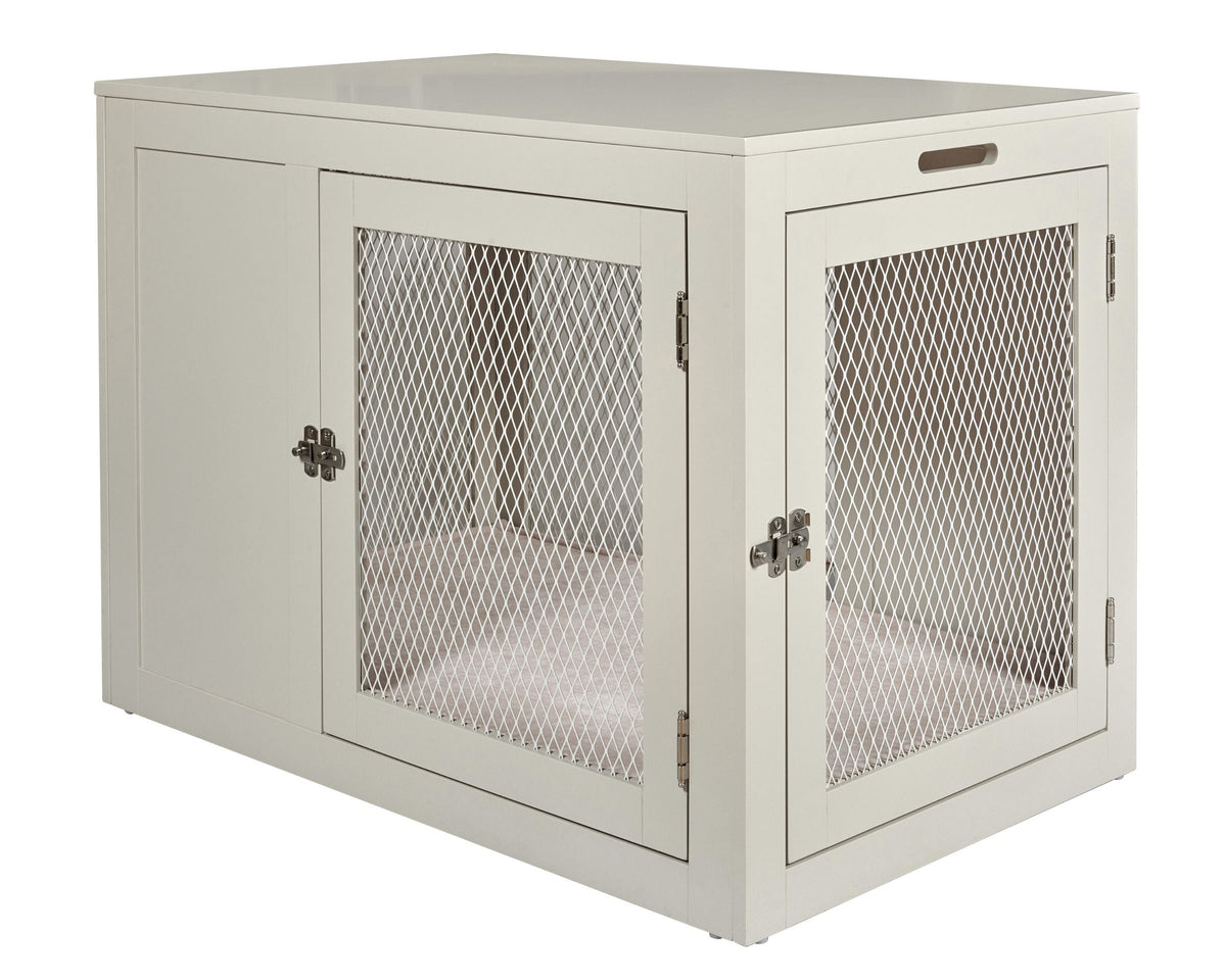 Bowsers Fresco Wood Dog Crate Furniture - Designer Indoor Crate and End Table