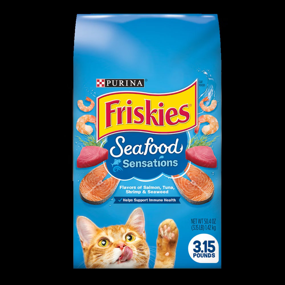 Friskies Seafood Sensations With Flavors of Salmon, Tuna, Shrimp & Seaweed Dry Cat Food
