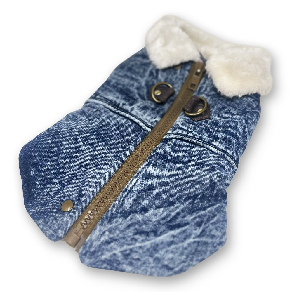 DOGO Furry Denim Dog Runner Coat