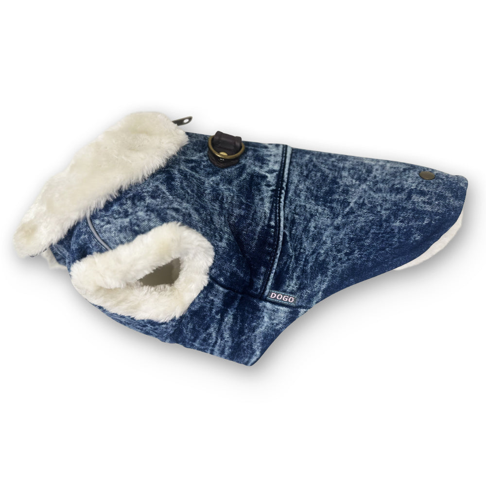 DOGO Furry Denim Dog Runner Coat