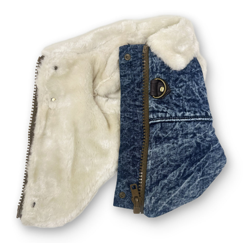 DOGO Furry Denim Dog Runner Coat