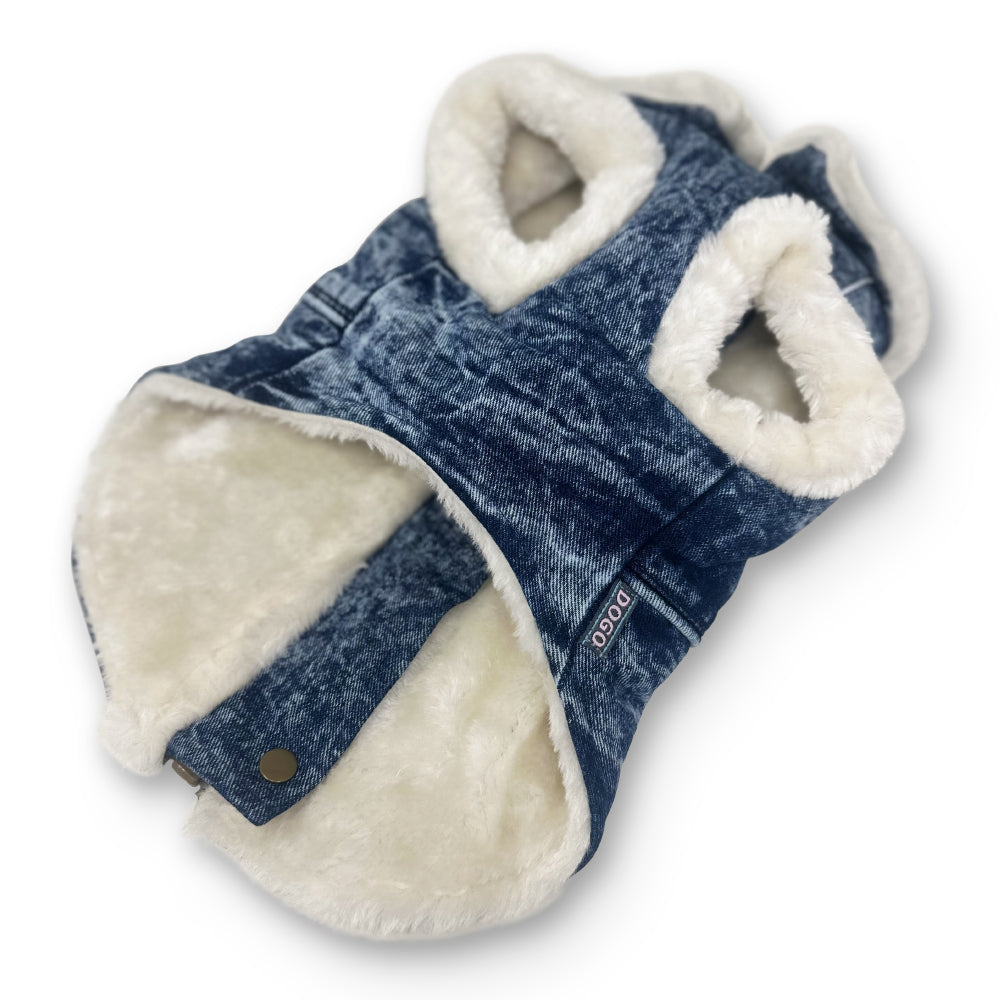 DOGO Furry Denim Dog Runner Coat