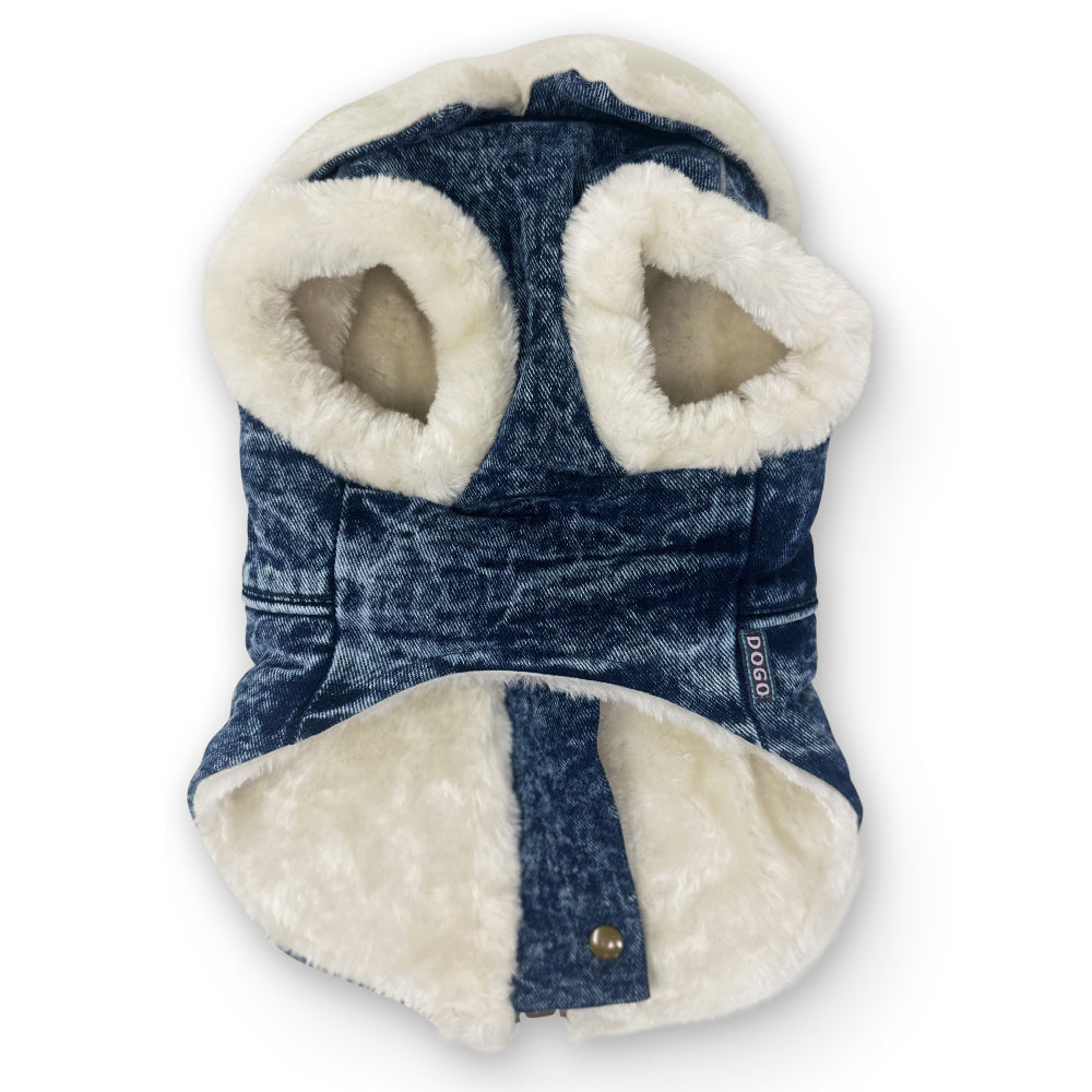 DOGO Furry Denim Dog Runner Coat