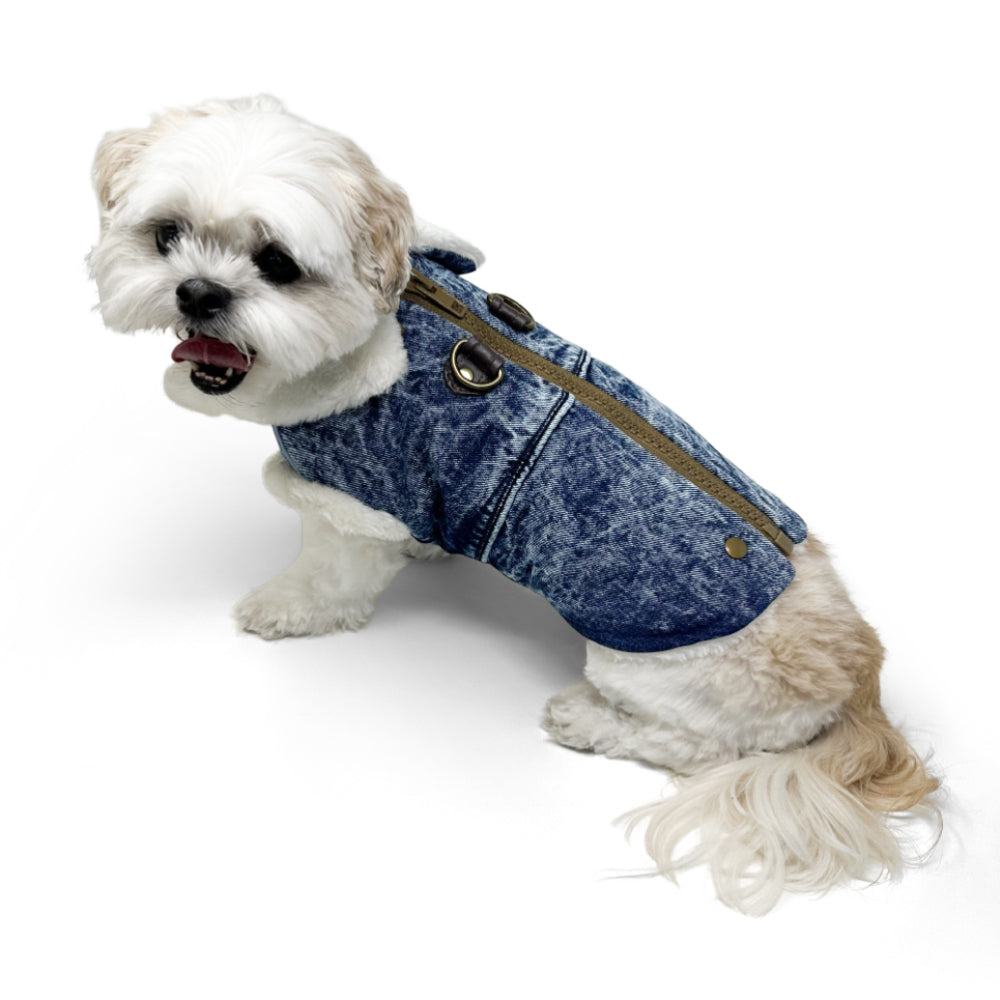 DOGO Furry Denim Dog Runner Coat