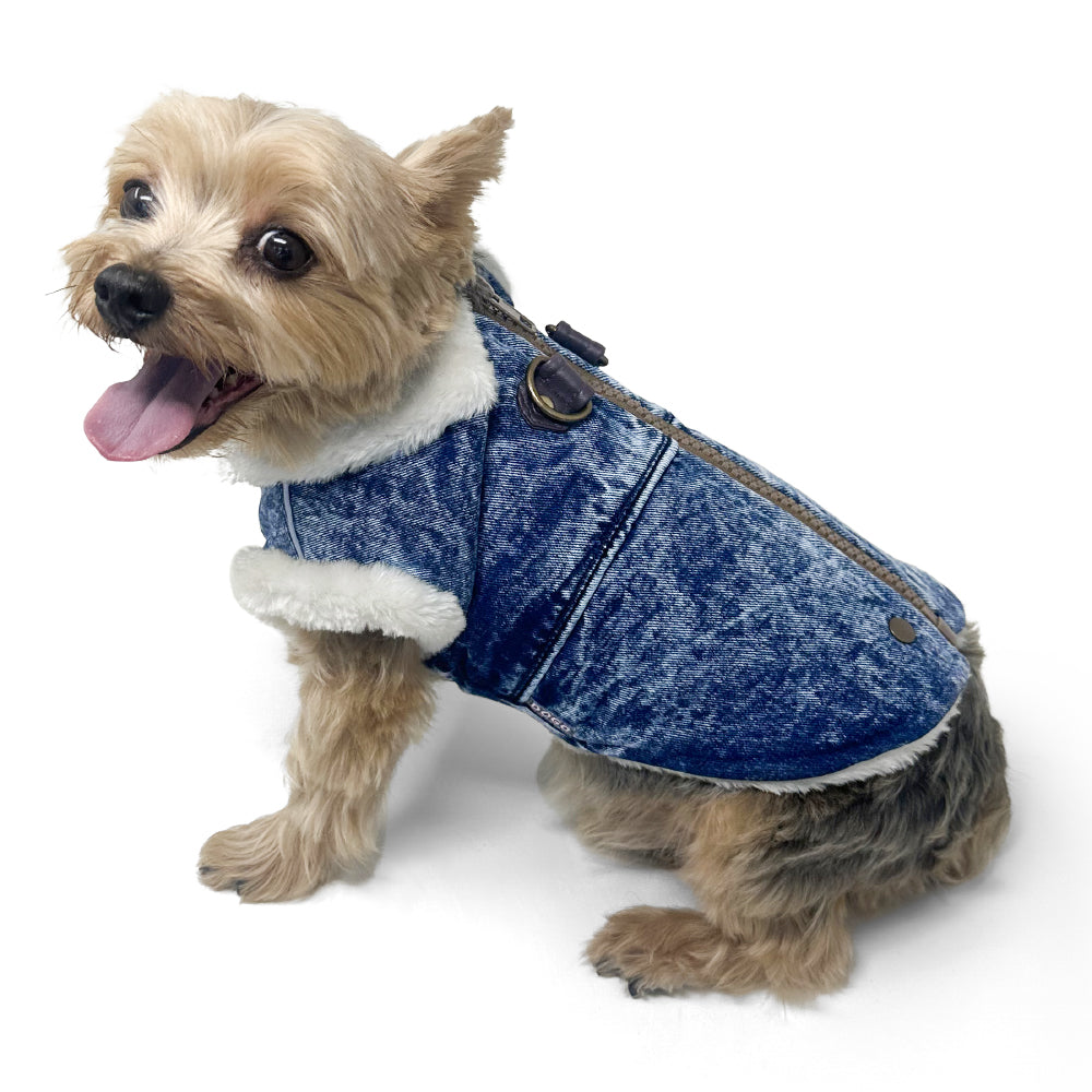 DOGO Furry Denim Dog Runner Coat