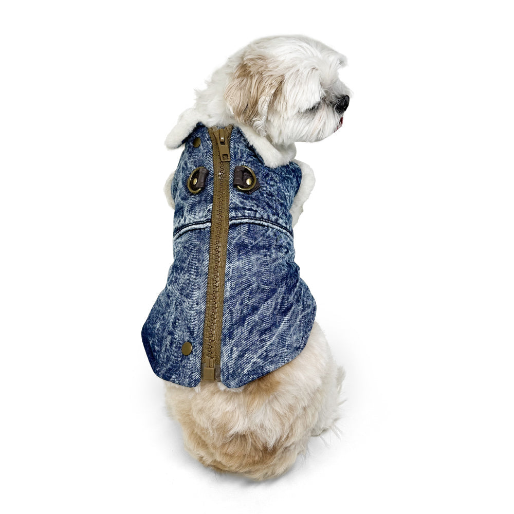DOGO Furry Denim Dog Runner Coat
