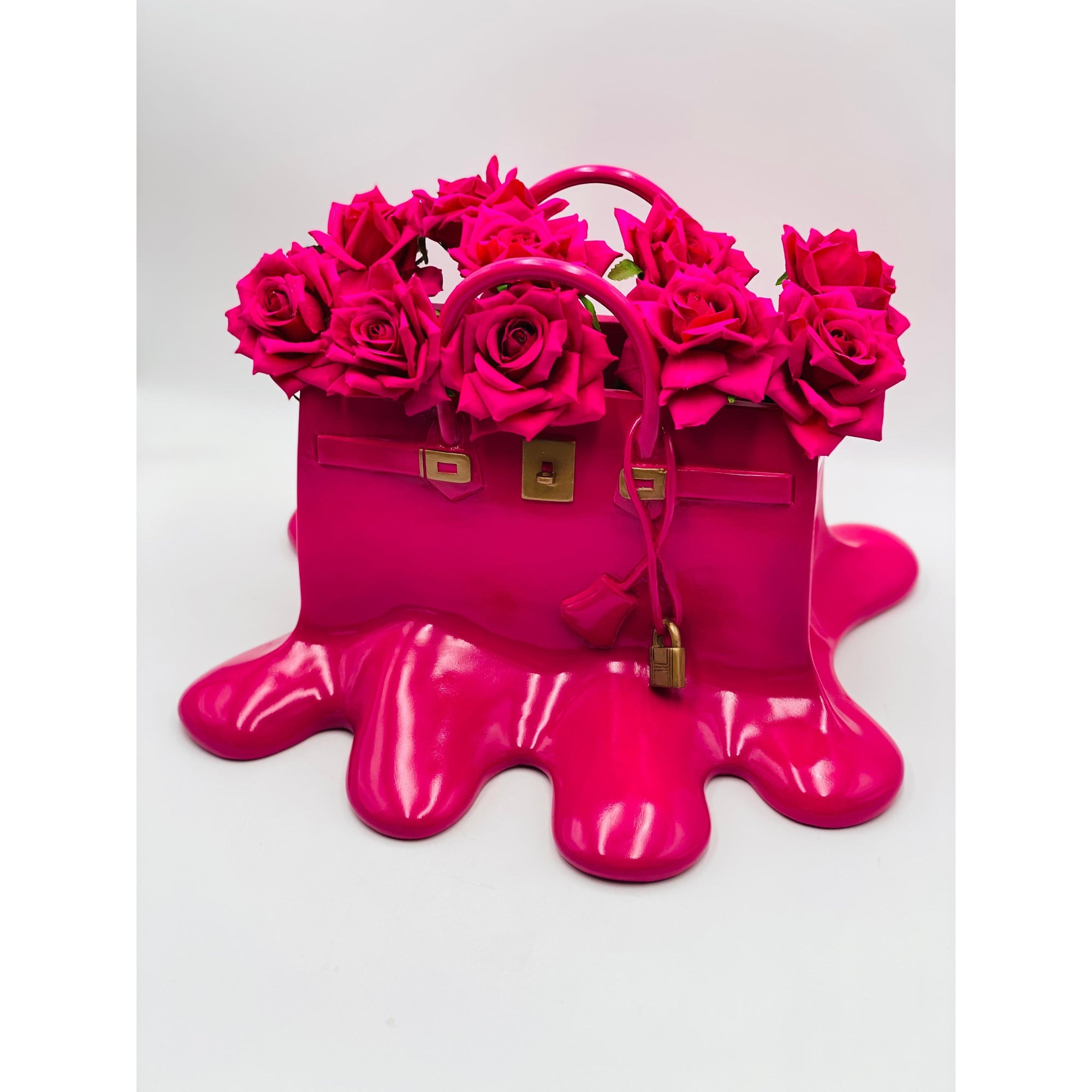 And Iconic Sugar Bag Vase Fuchsia Melting Design
