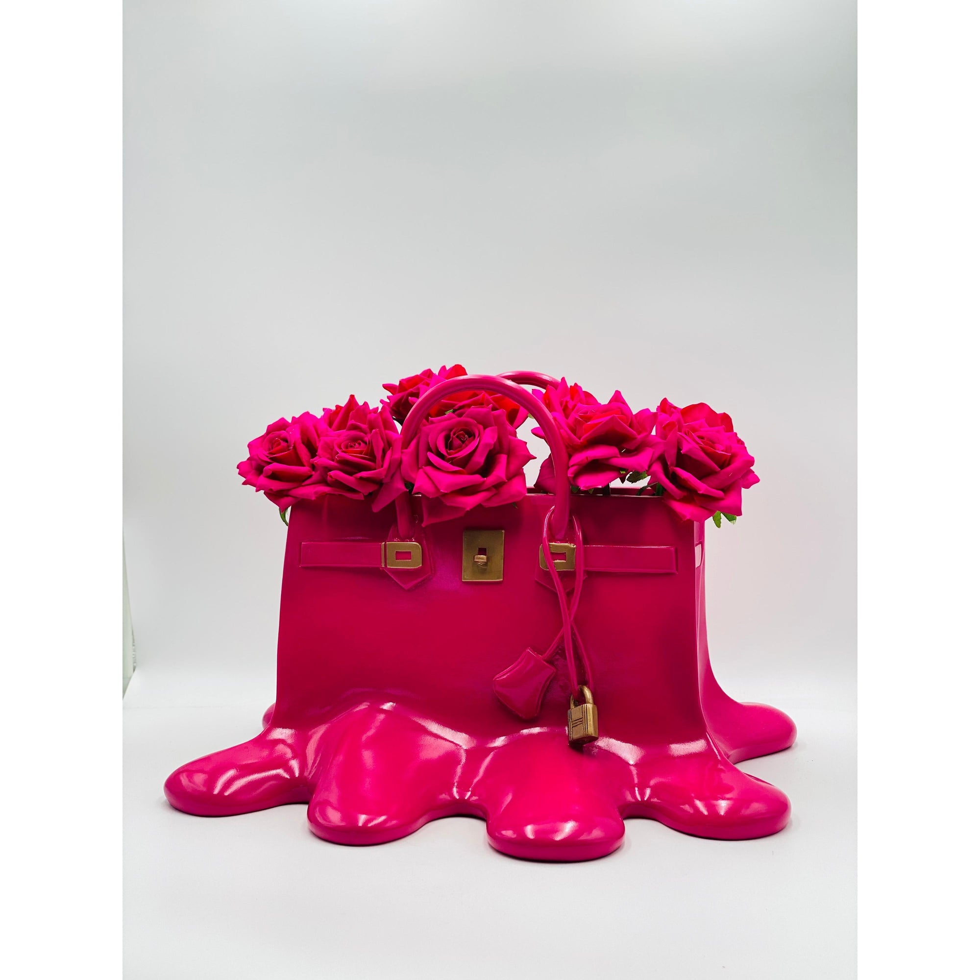 And Iconic Sugar Bag Vase Fuchsia Melting Design
