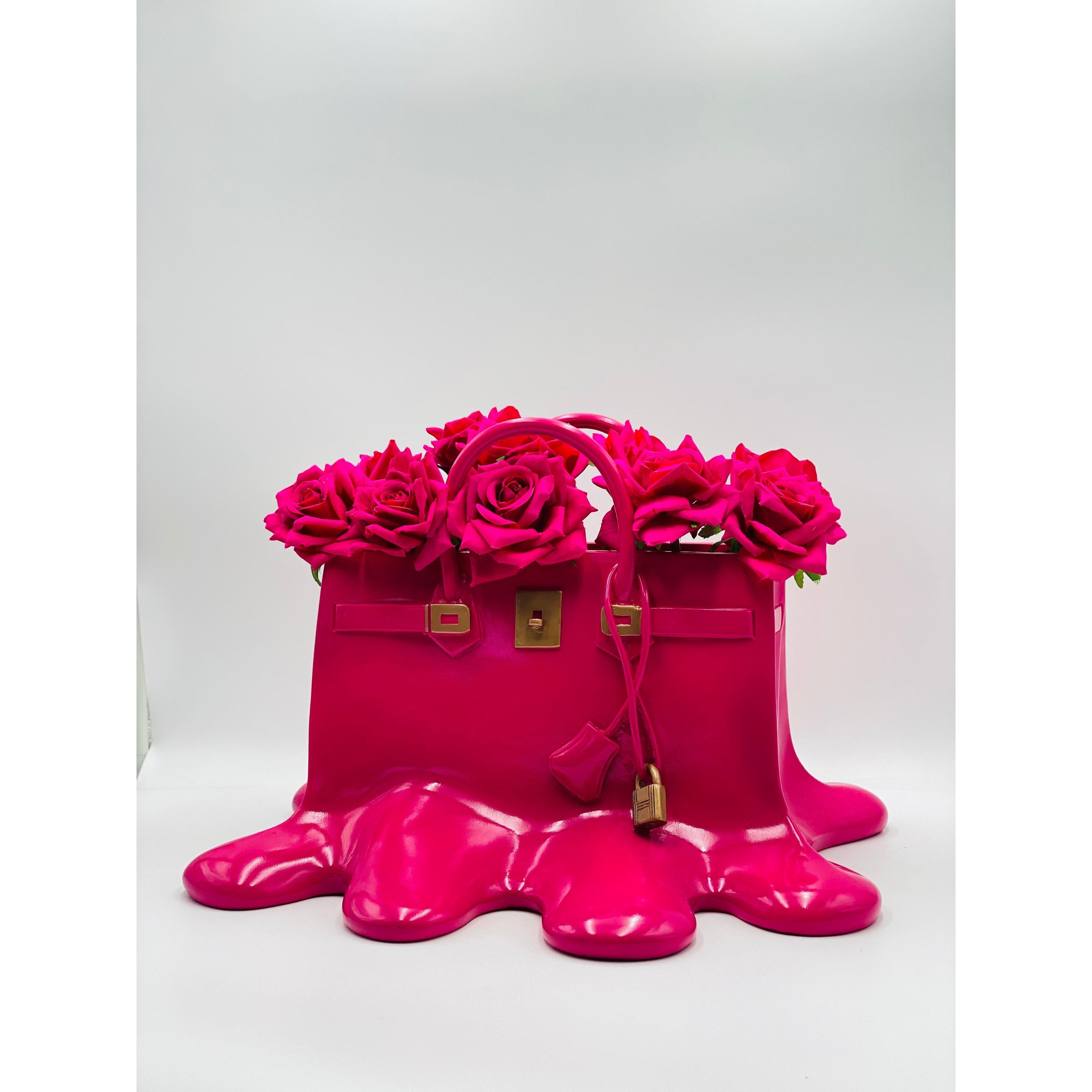 Sugar Bag Vase - Fuchsia Melting Design Red Sculptural Decor Vase image 3 - HT Animal Supply