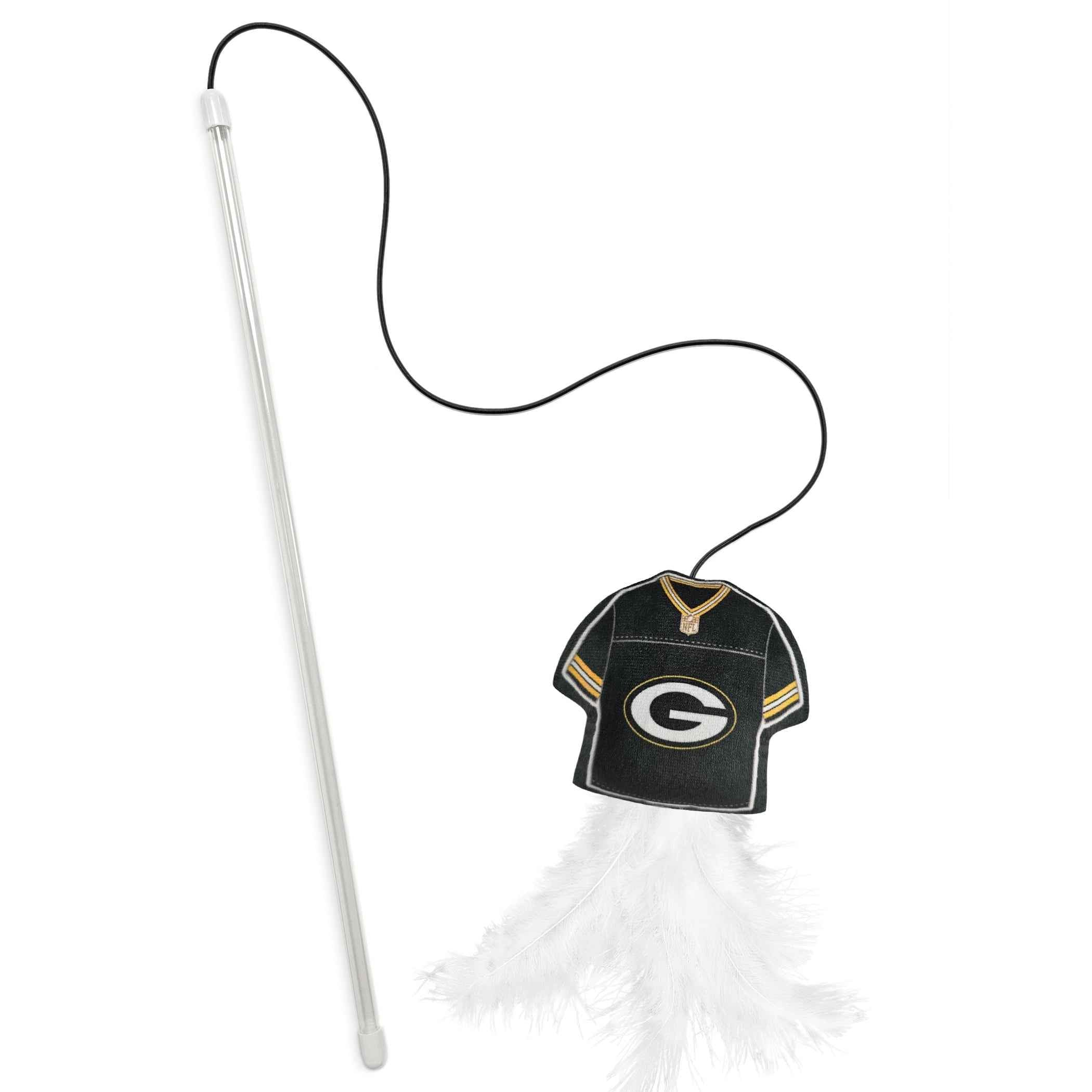 GREEN BAY PACKERS TEAM JERSEY WAND WITH CAT NIP