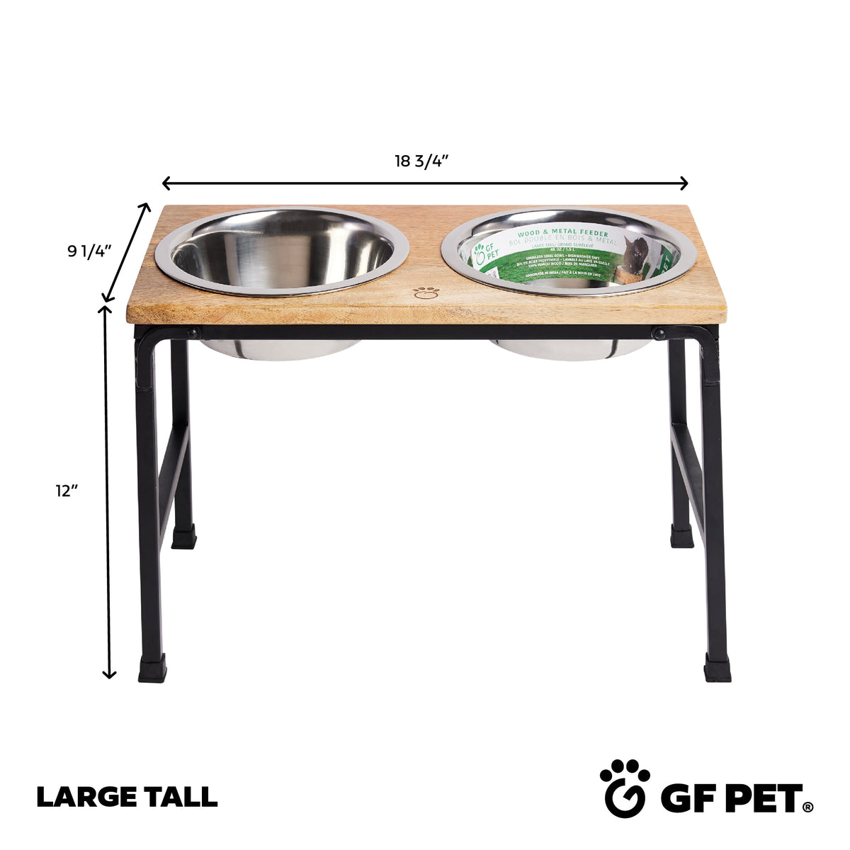 Wood & Metal Elevated Feeder premium pet product