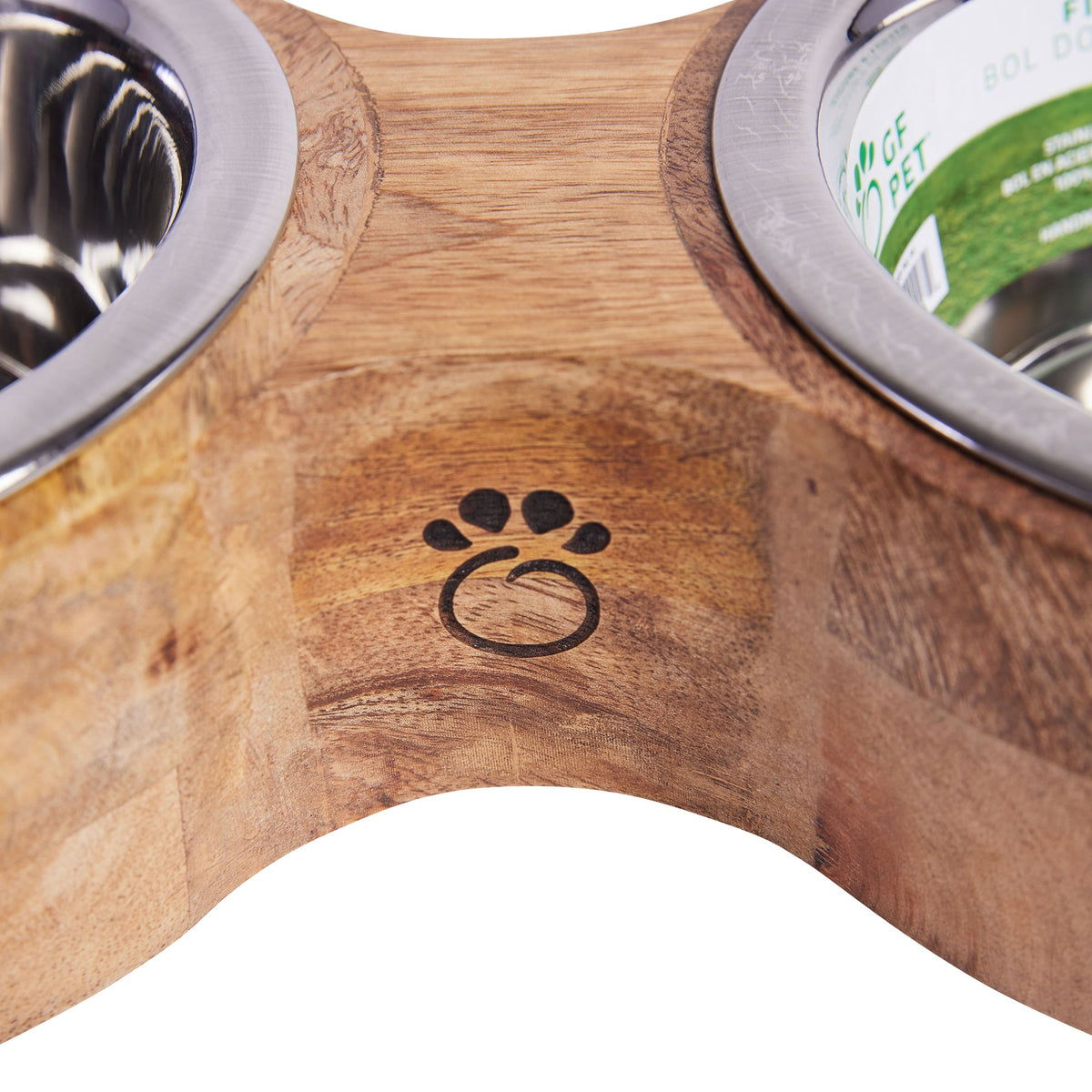 Wood & Metal Feeder Double Diner premium pet product