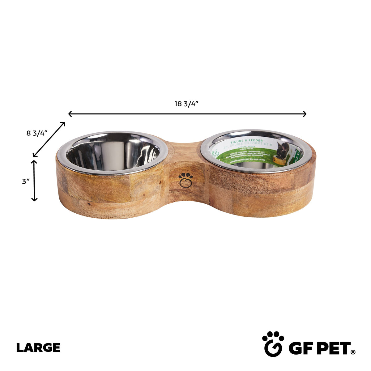 Wood & Metal Feeder Double Diner premium pet product
