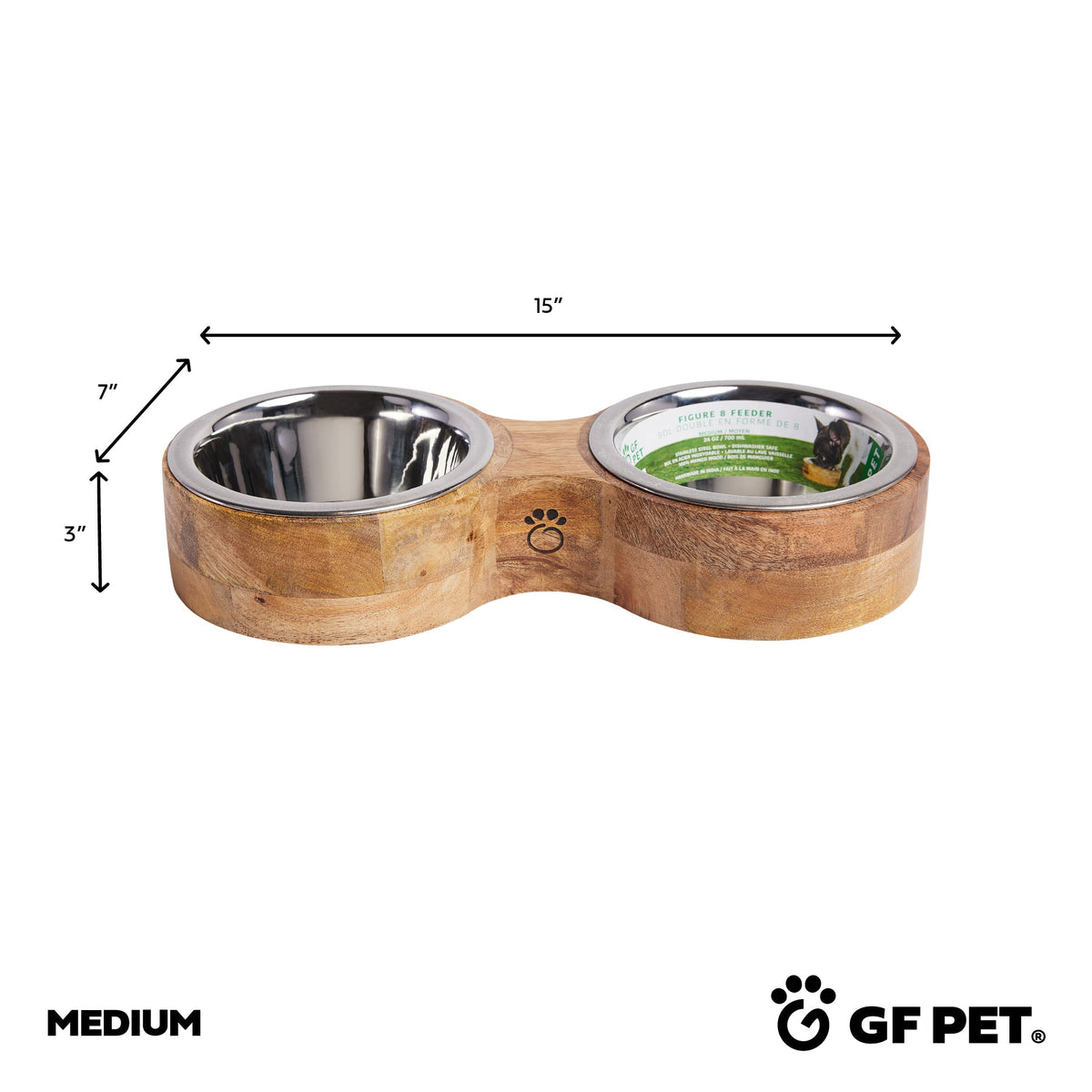 Wood & Metal Feeder Double Diner premium pet product