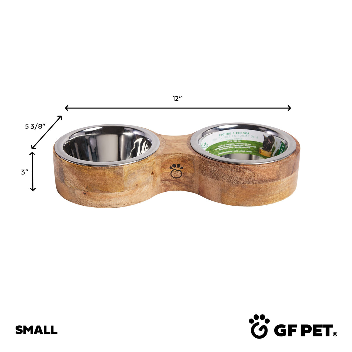 Wood & Metal Feeder Double Diner premium pet product