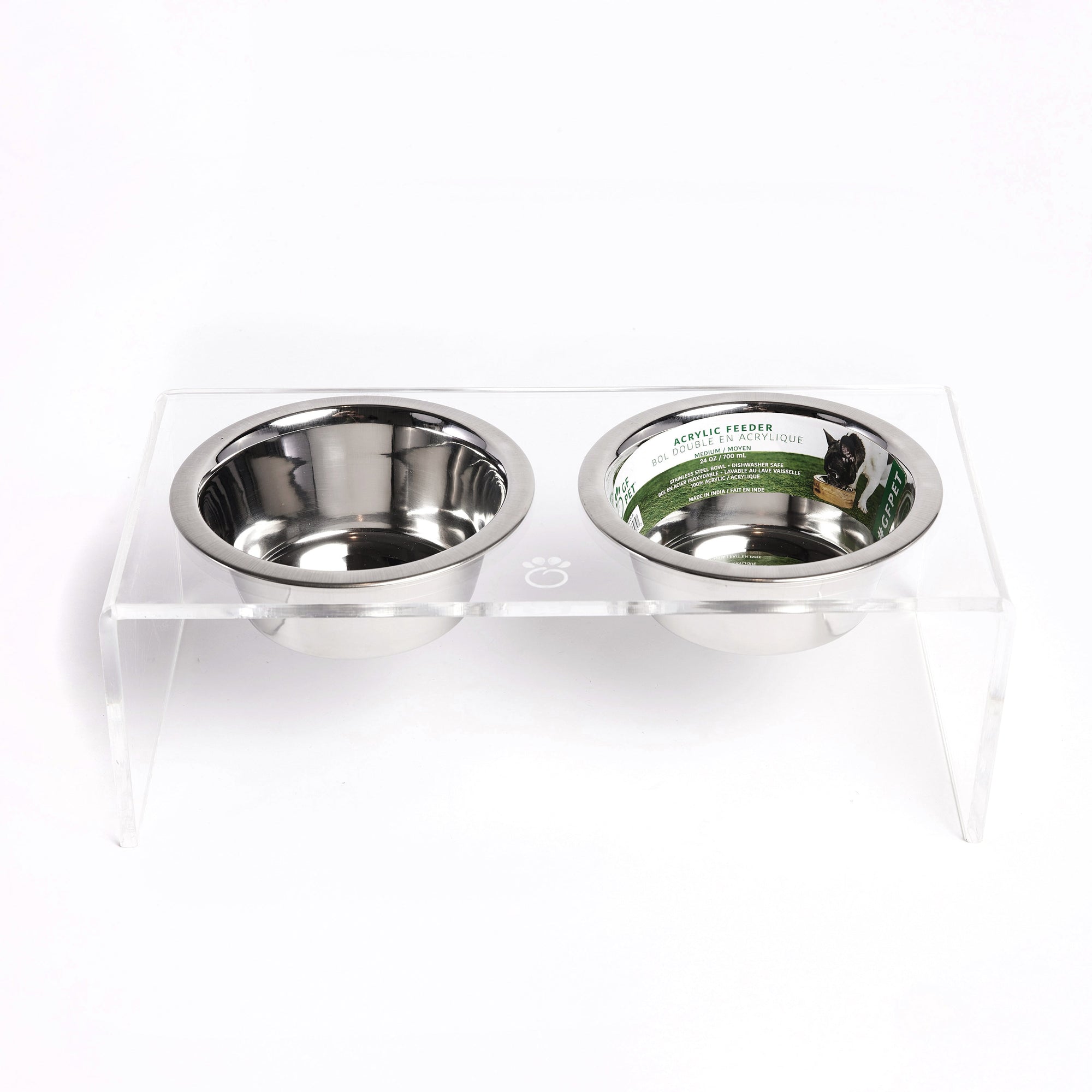 Acrylic Double Feeder - Clear premium pet product
