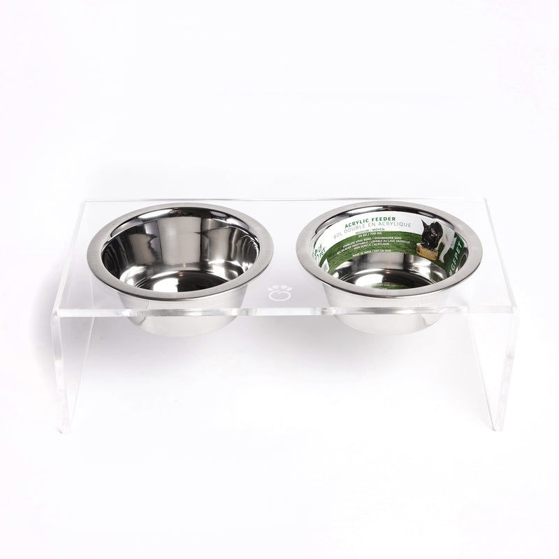 Acrylic Double Feeder - Clear premium pet product