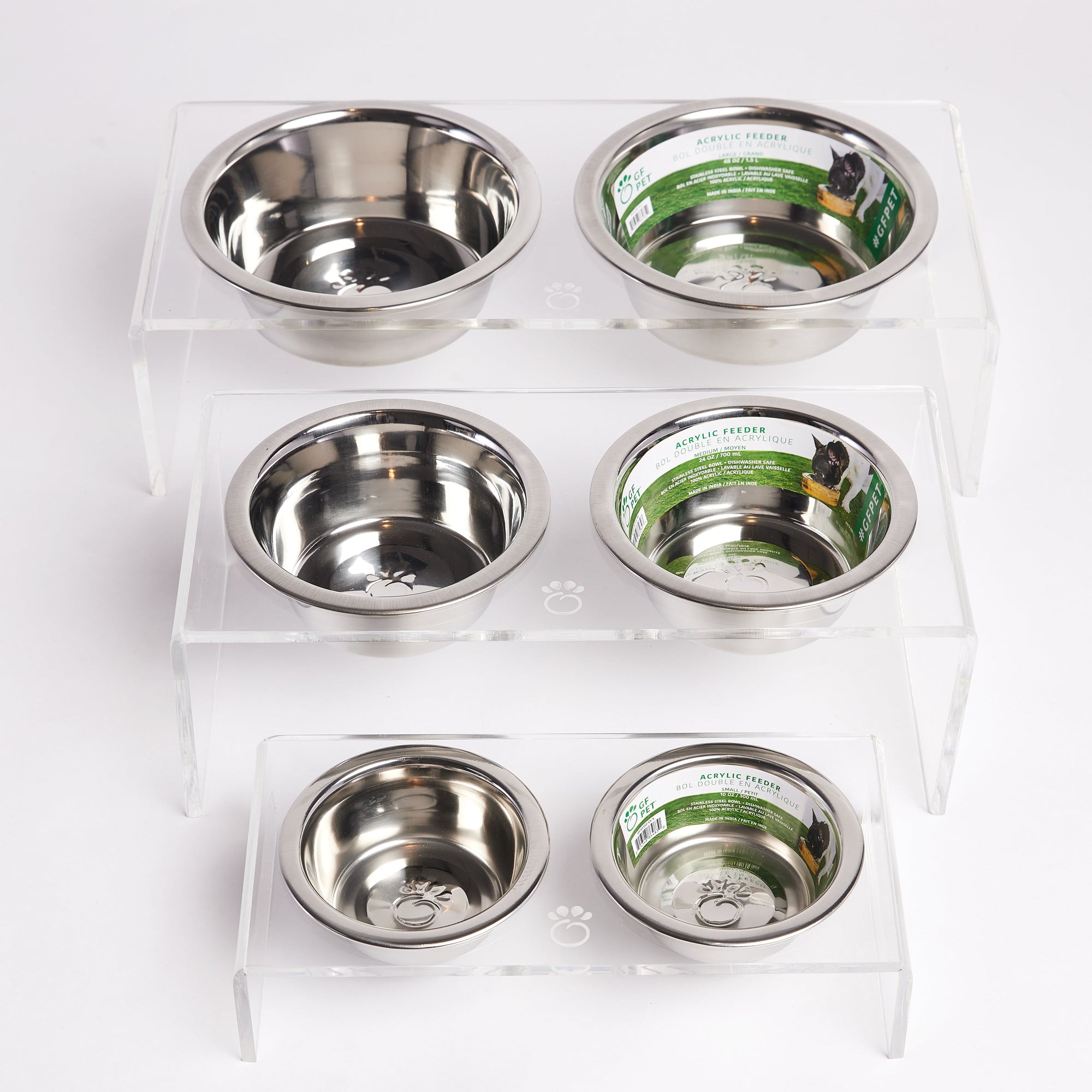 Acrylic Double Feeder - Clear premium pet product