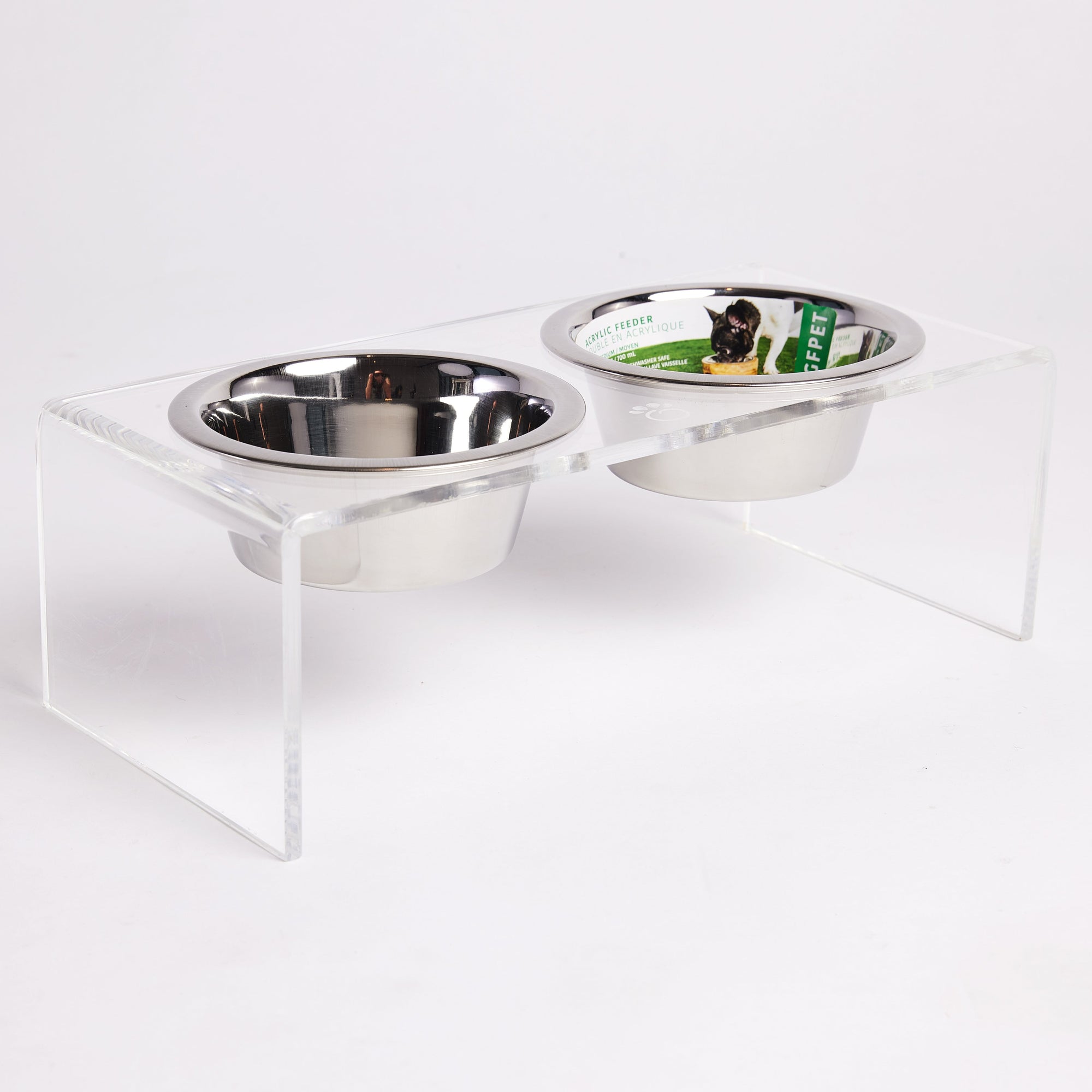 Acrylic Double Feeder - Clear premium pet product