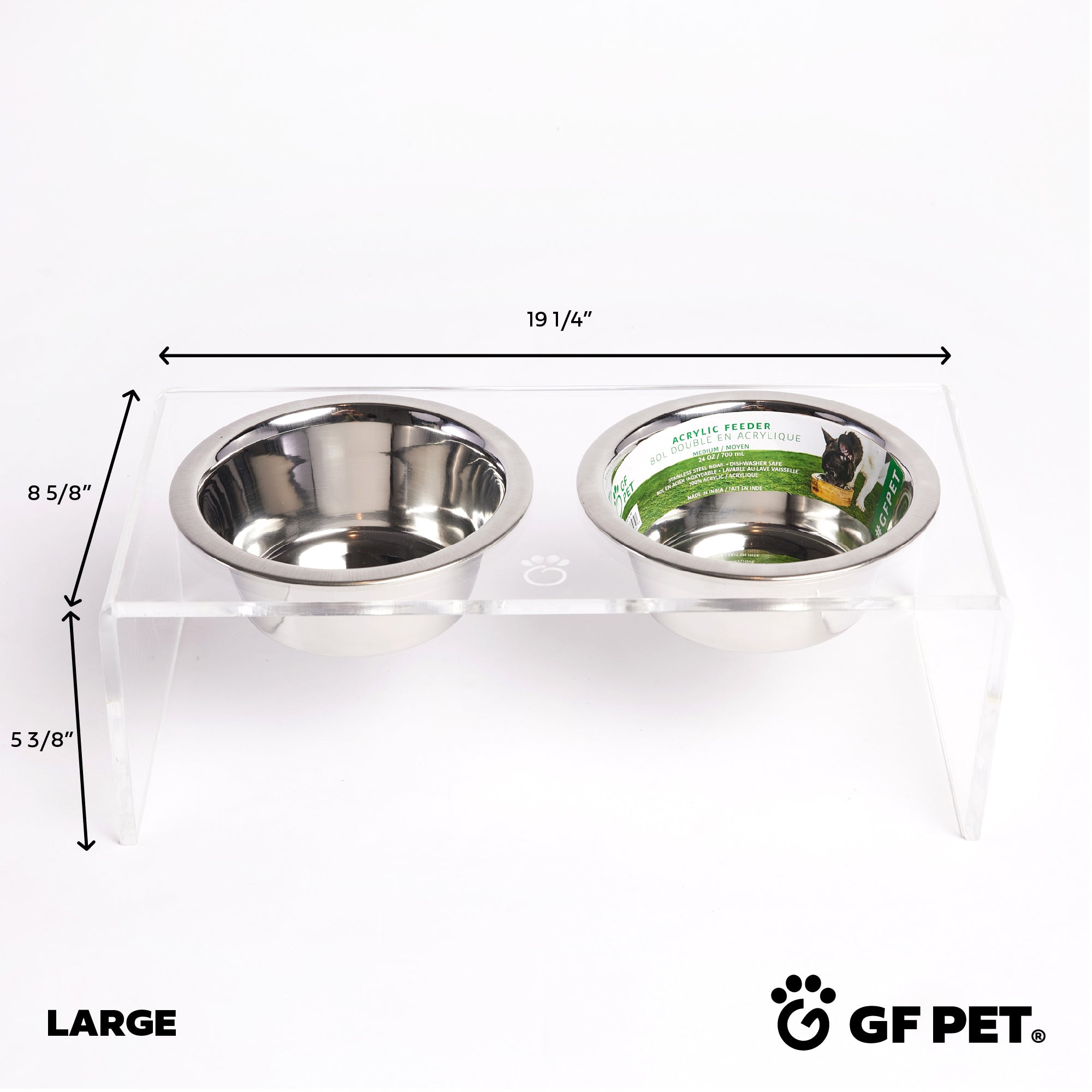 Acrylic Double Feeder - Clear premium pet product