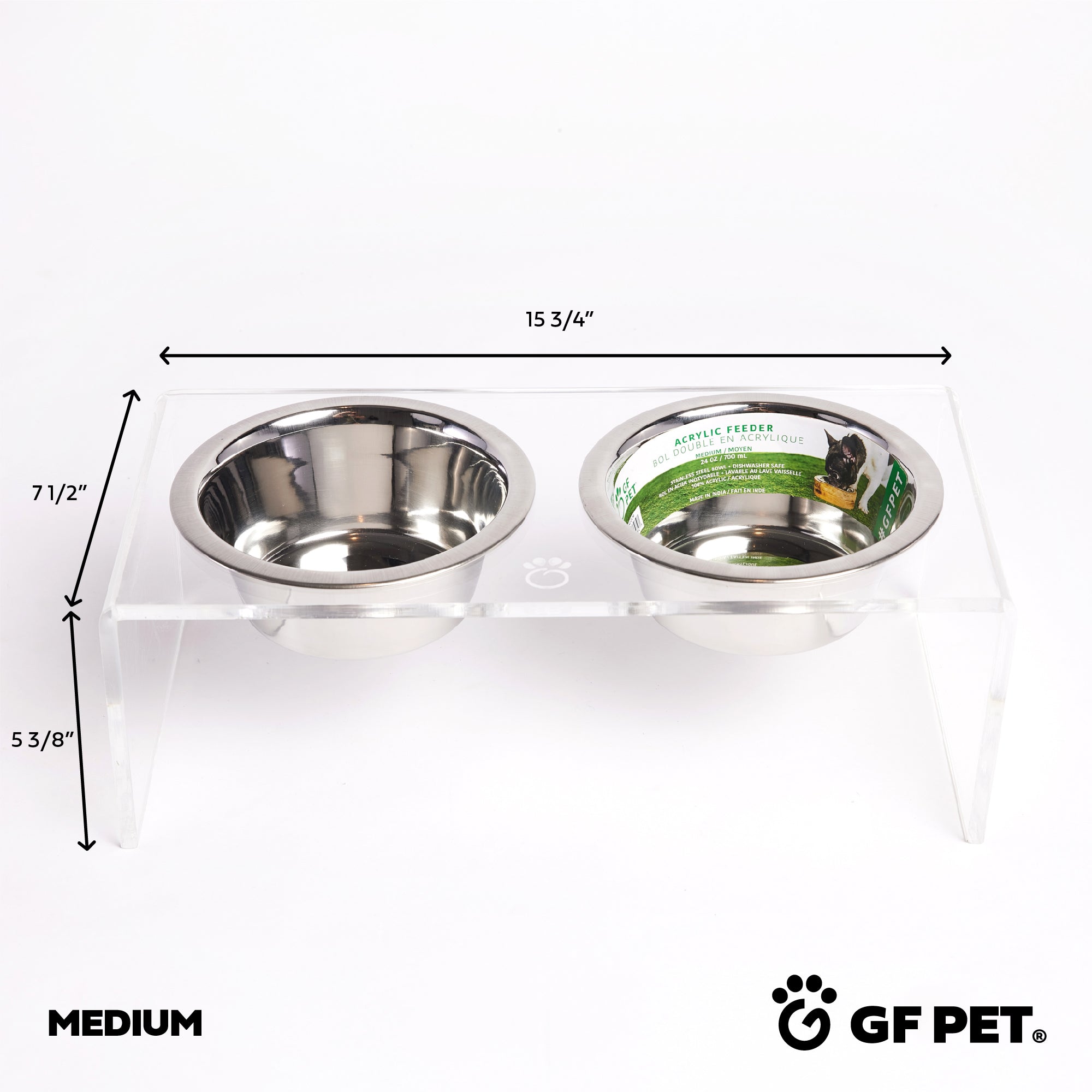 Acrylic Double Feeder - Clear premium pet product