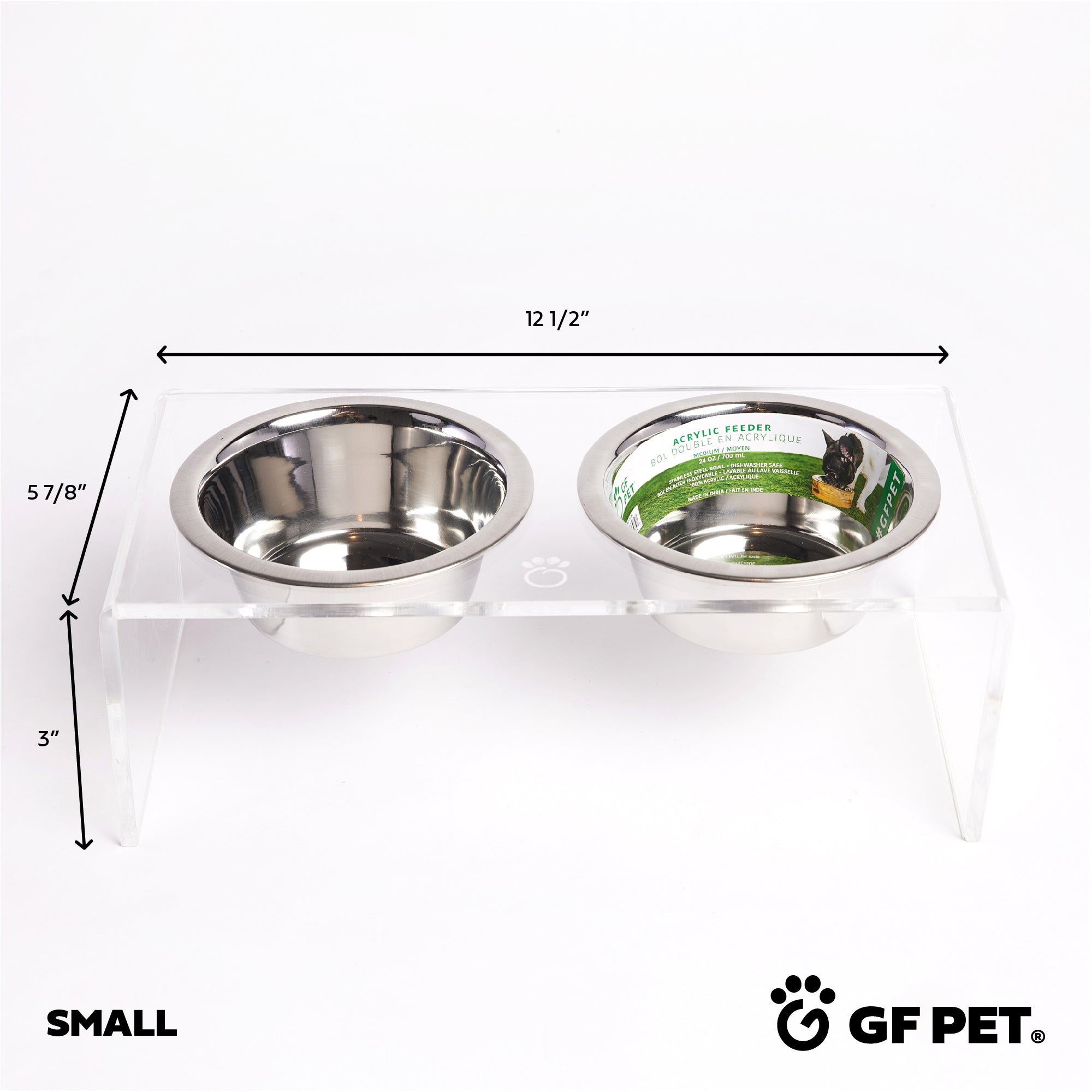Acrylic Double Feeder - Clear premium pet product