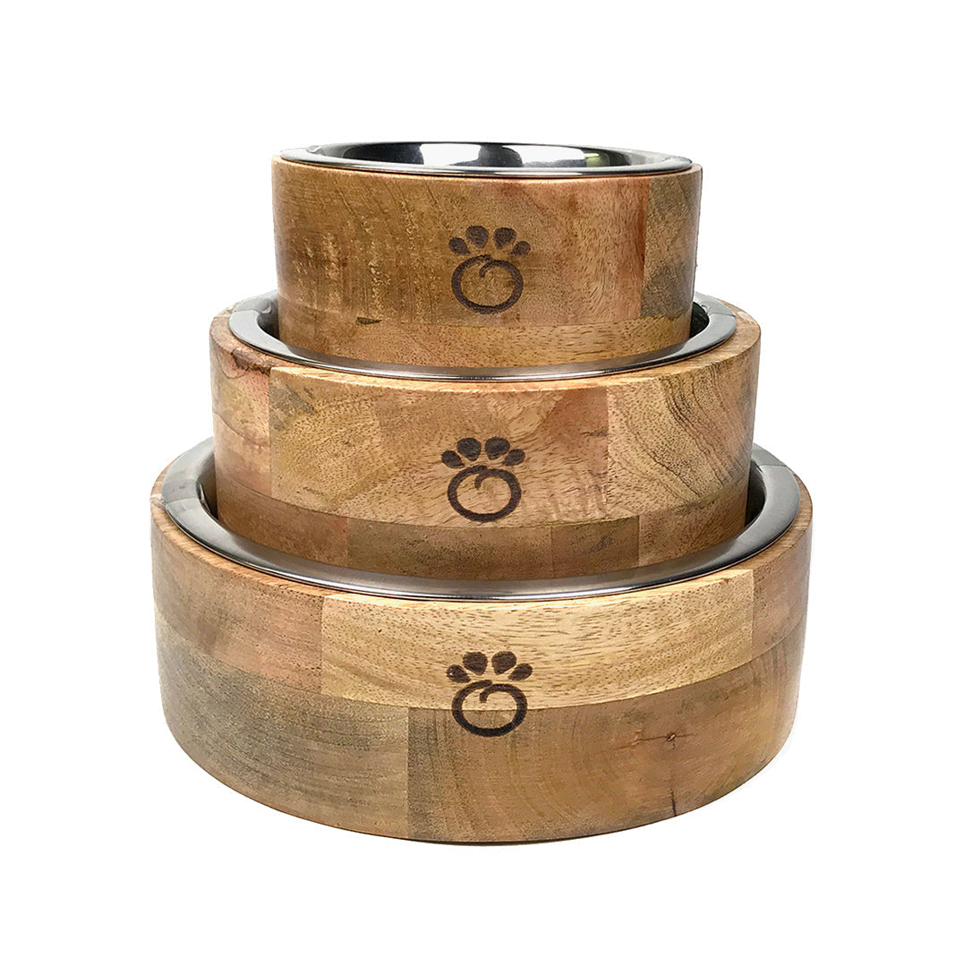 Mango Wood Bowl Single premium pet product