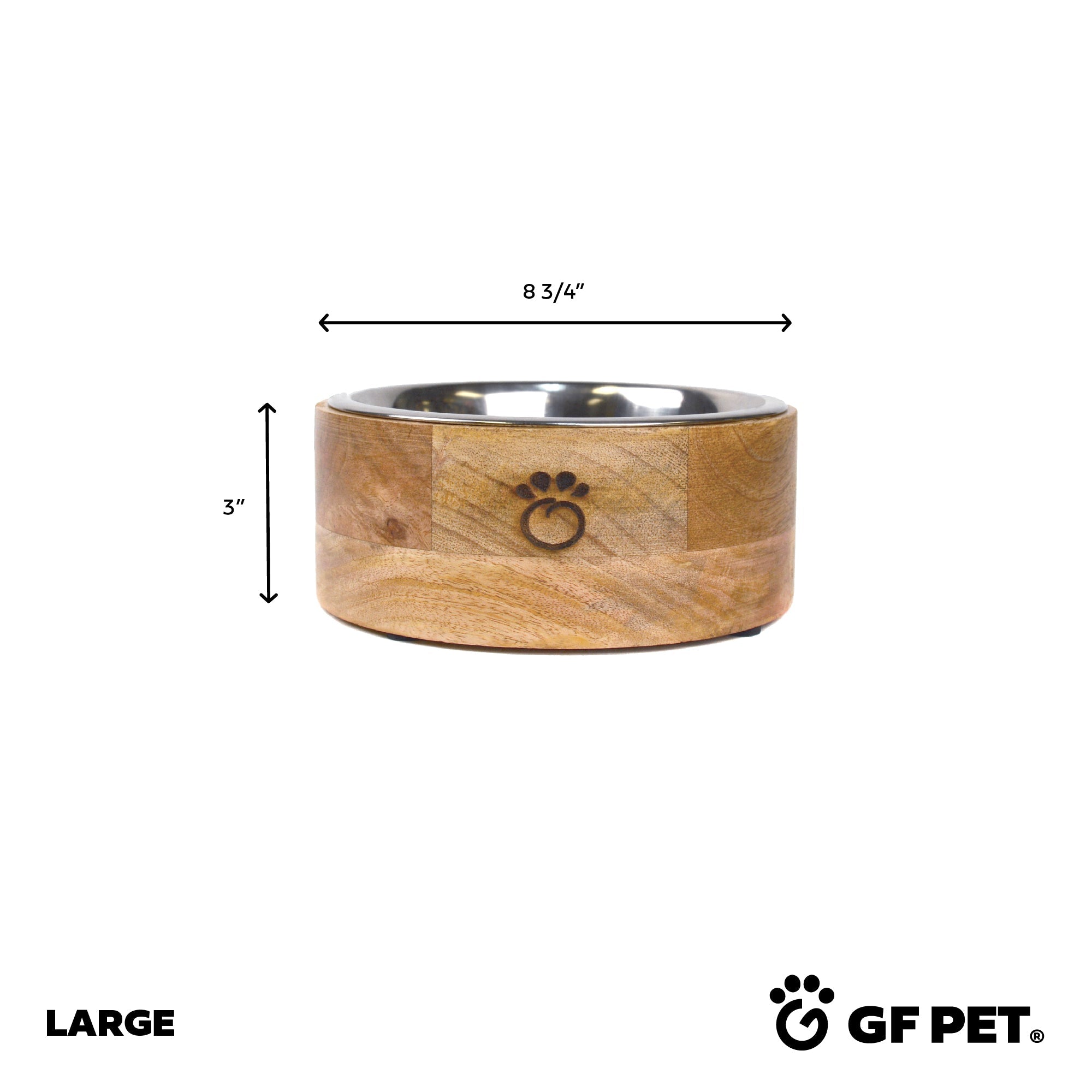 Mango Wood Bowl Single premium pet product
