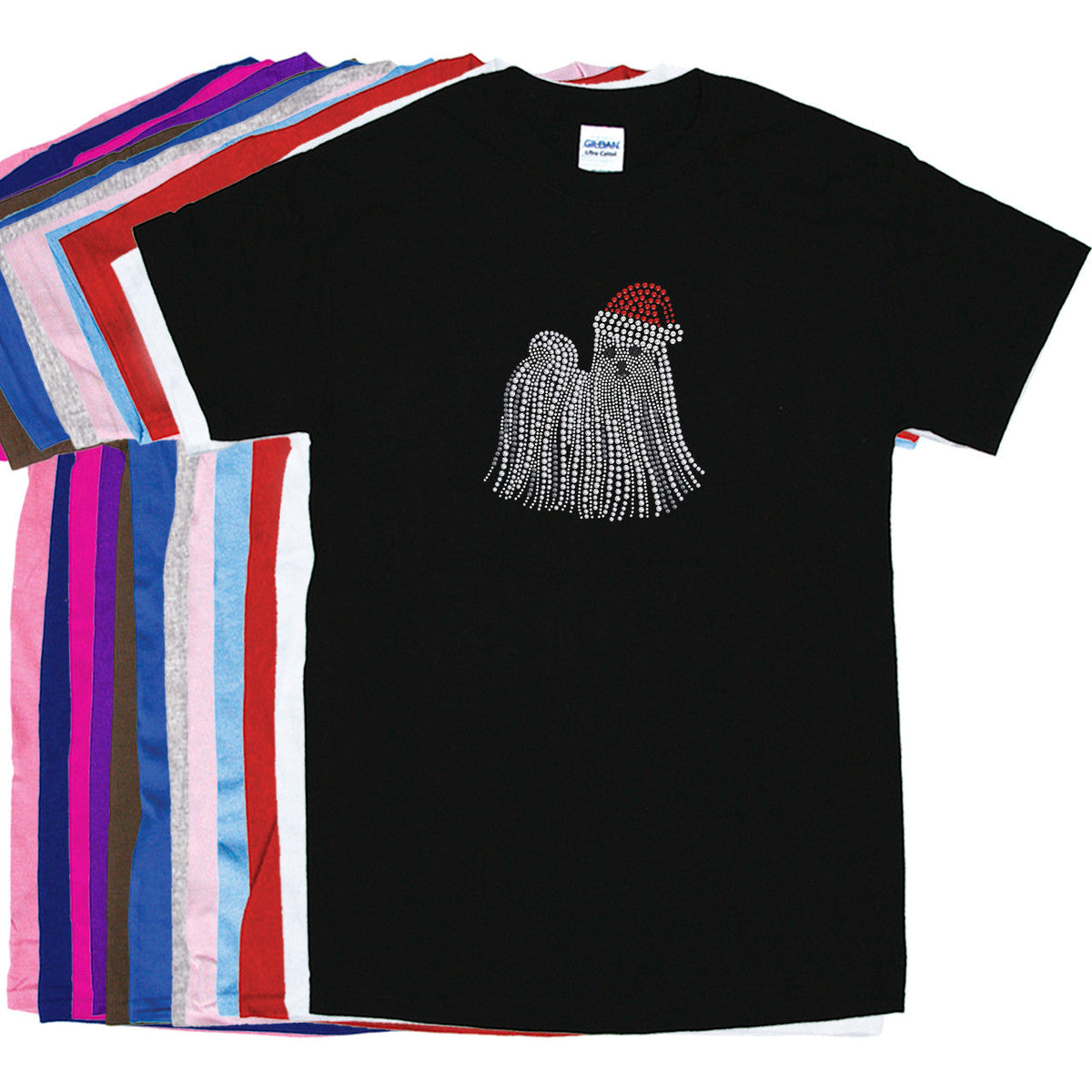 Maltese with Santa Hat - Womens T-shirt