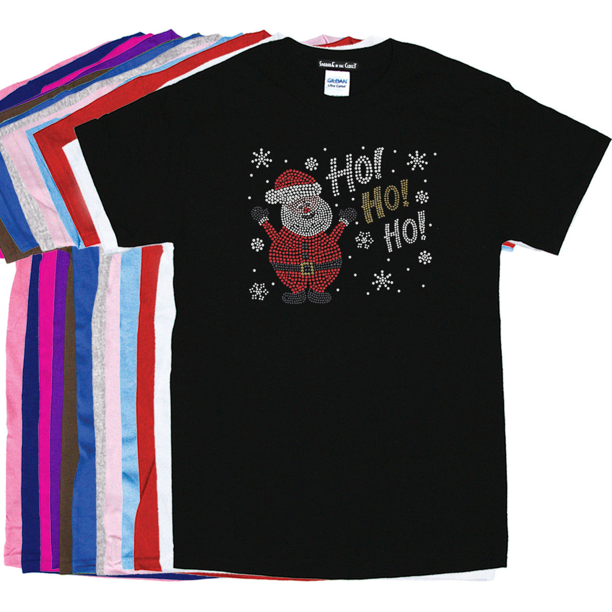 Ho Ho Santa with Snowflakes - Womens Tee