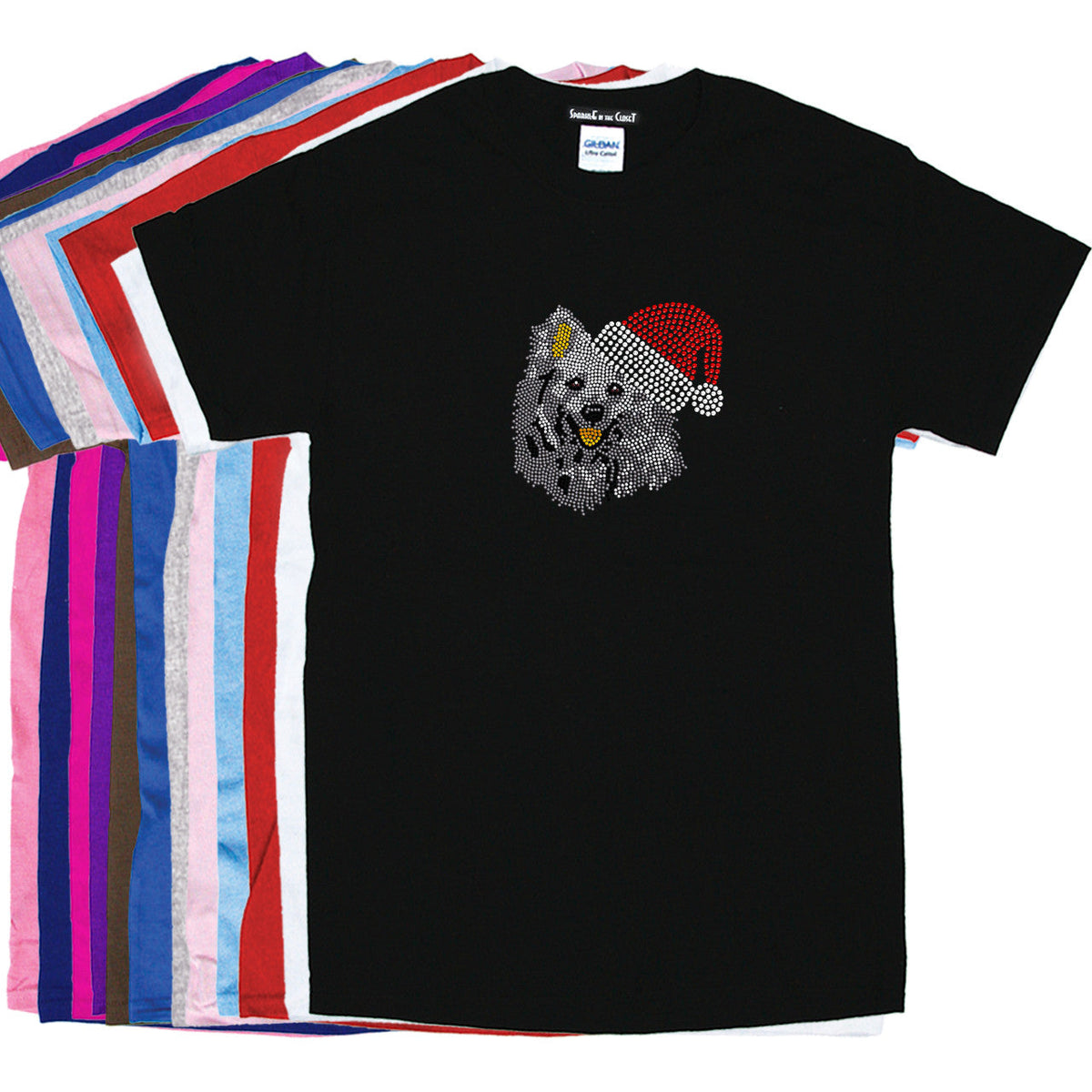 American Eskimo with Santa Hat - Womens Tee