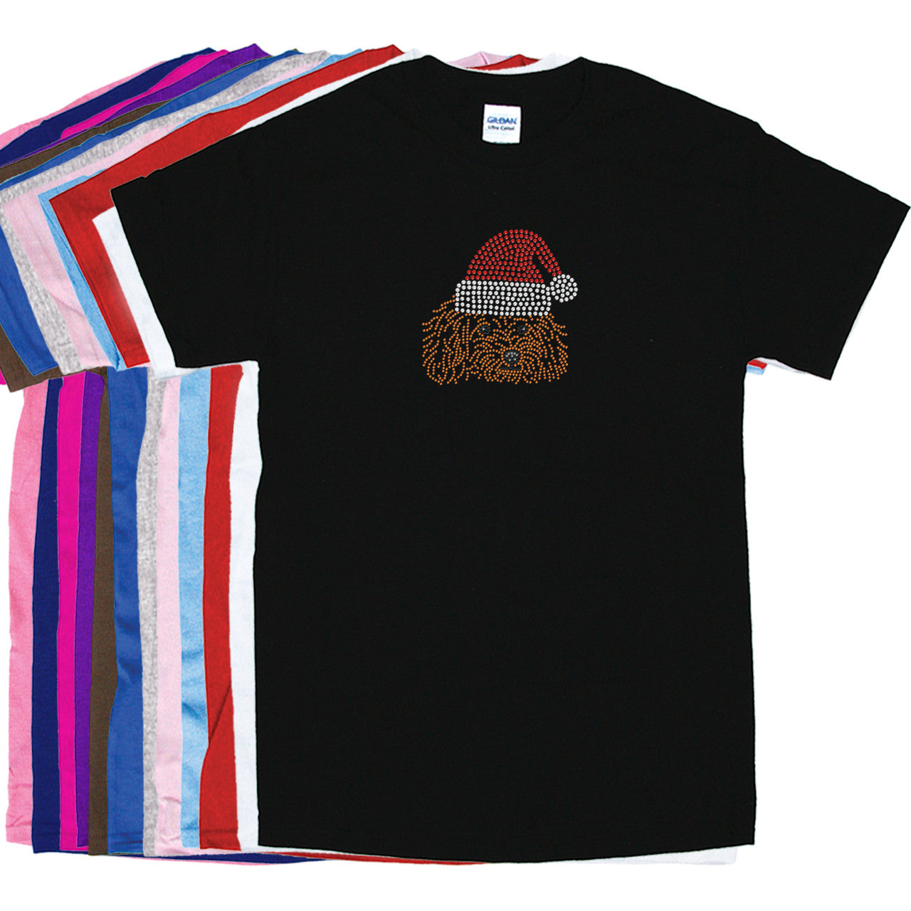 Poodle (Teddy) with Santa Hat - Womens T-shirt