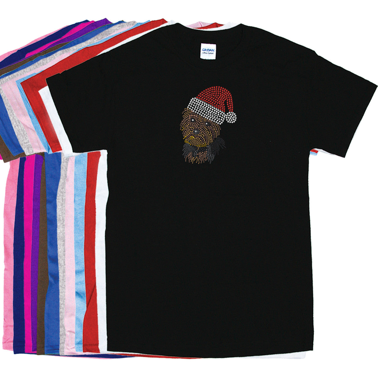 Yorkie Face 1 with Santa Hat - Womens T-shirt