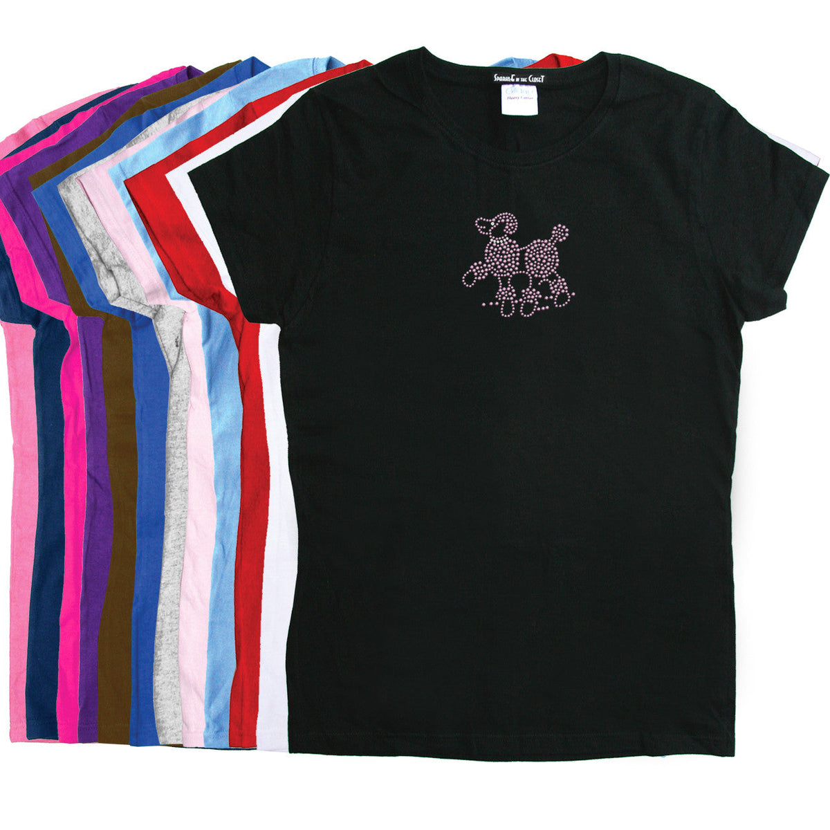 Poodle (Pink Rhinestuds) - Womens T-shirt