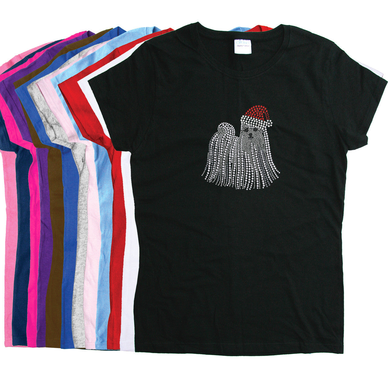 Maltese with Santa Hat - Womens T-shirt