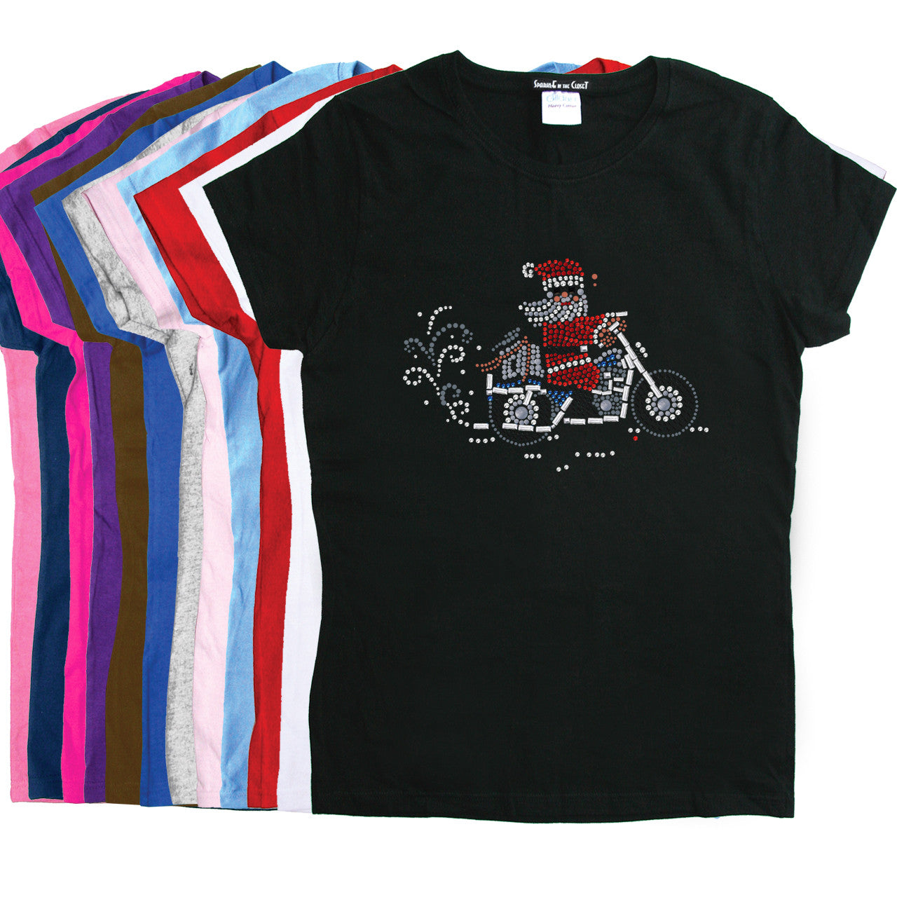 Santa on Motorcycle - Womens Tee