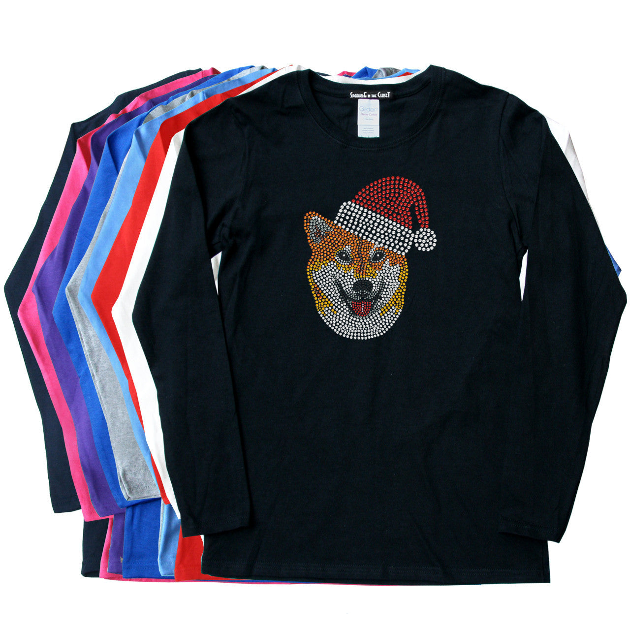 Shiba Inu with Santa Hat - Womens Tee