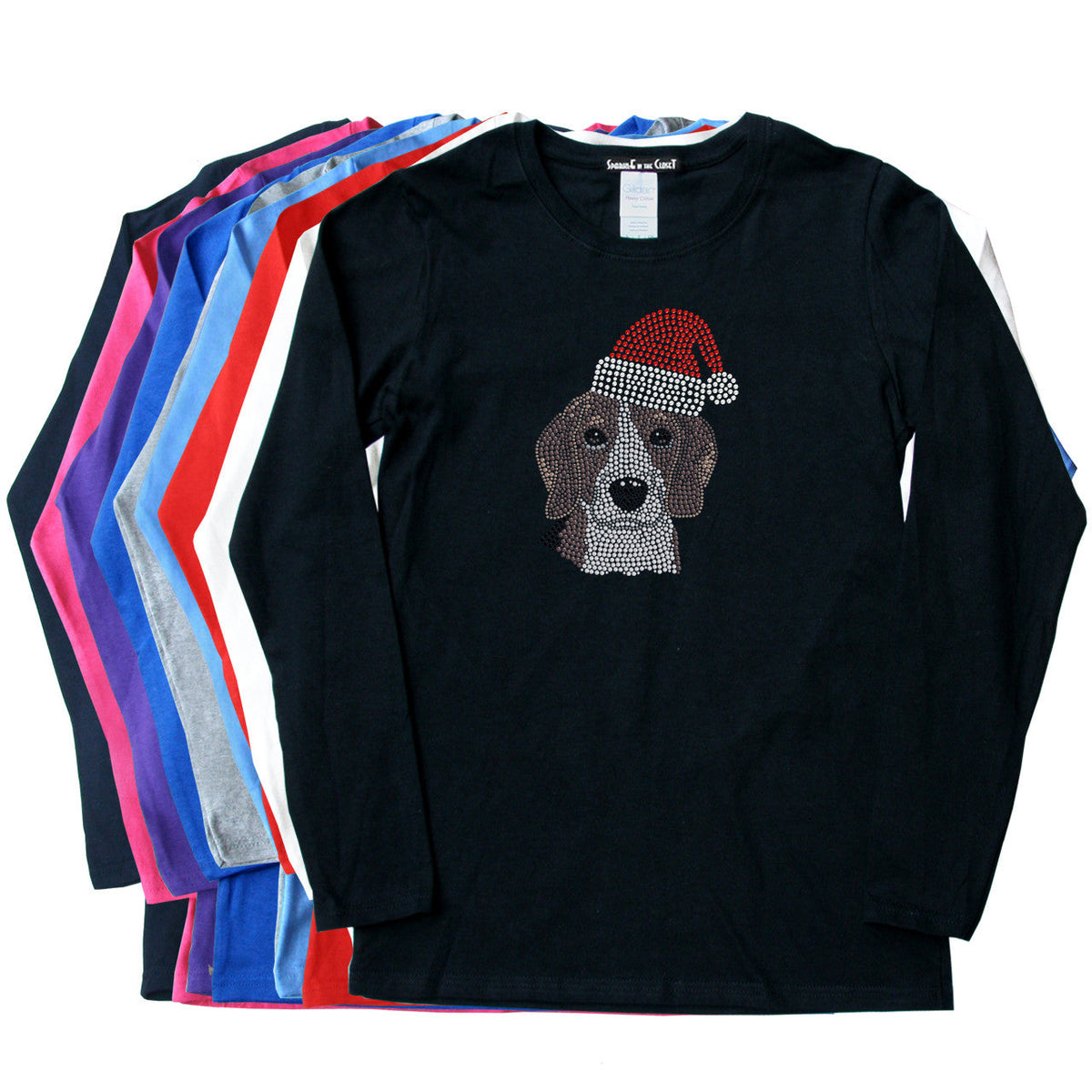 Beagle with Santa Hat - Womens Tee