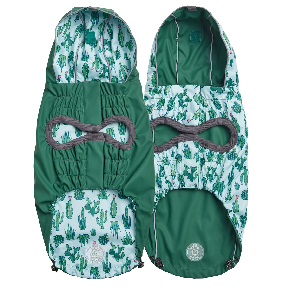Reversible Elasto-Fit Raincoat - Green/Green premium pet product