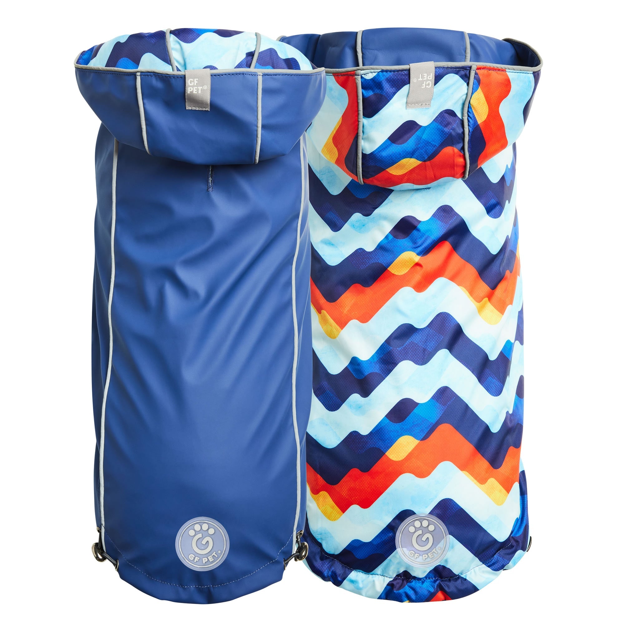 Reversible Elasto-Fit Raincoat - Navy/Navy premium pet product